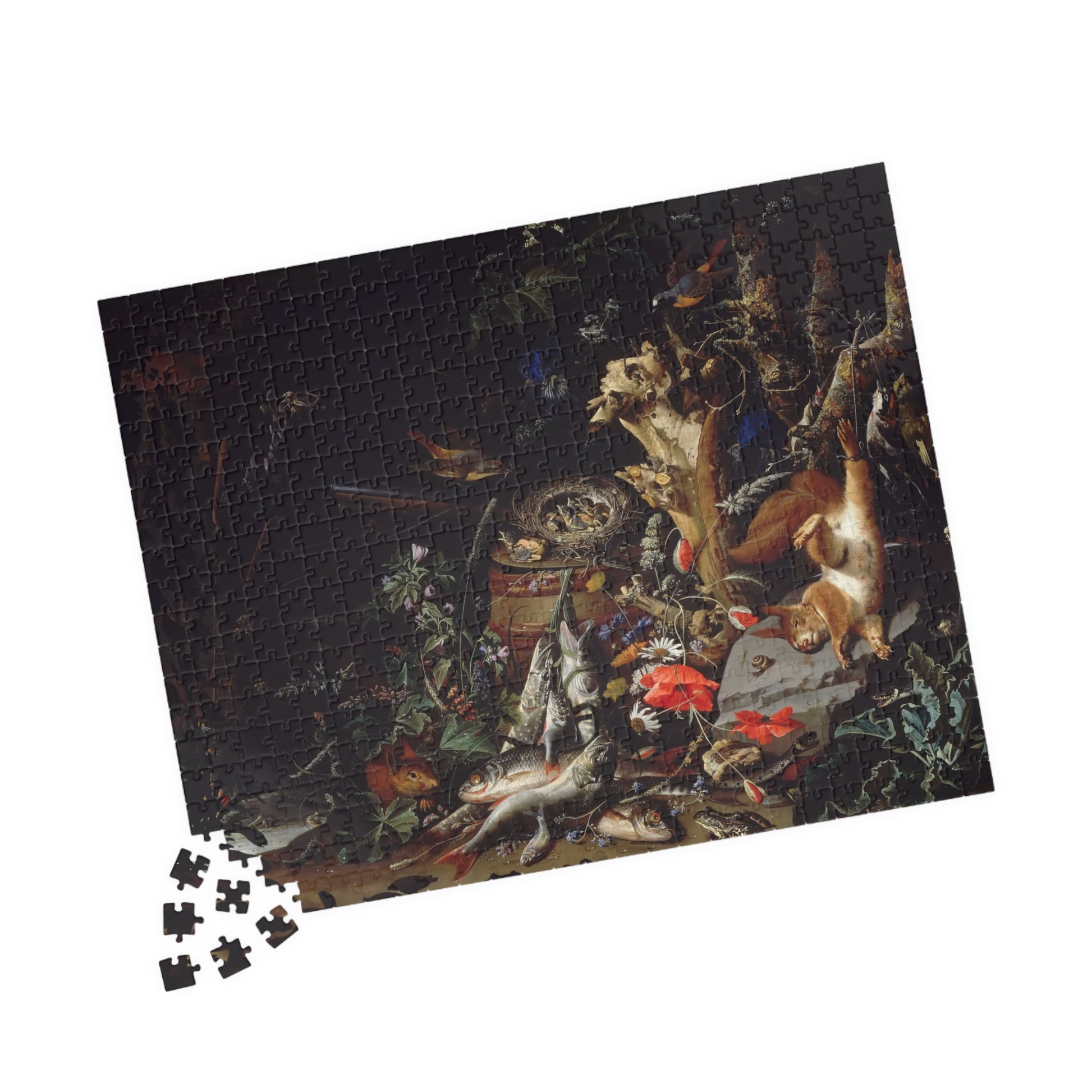 Nest of red-tailed white-breasted birds Puzzle | Abraham Mignon - - 252 pcs (Horizontal) - 