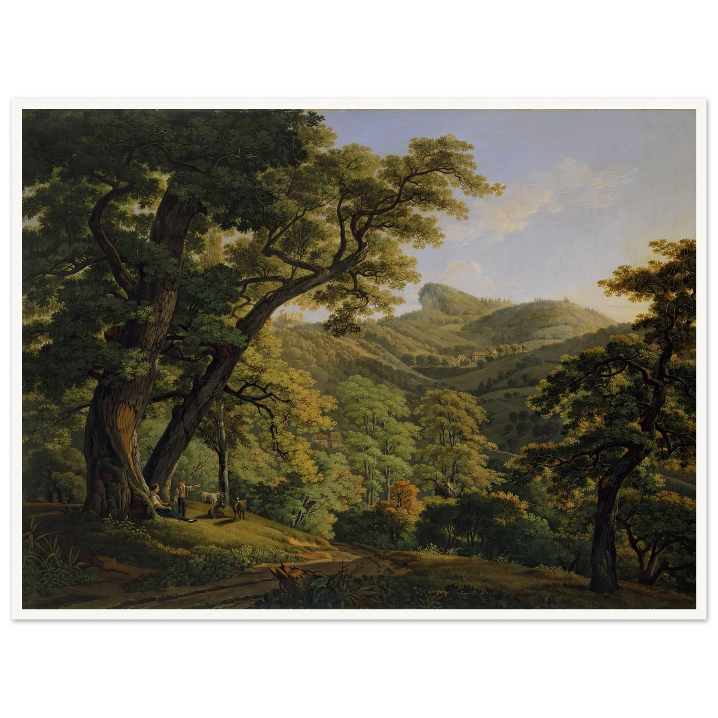 Neu-Schauenburg near Pratteln (1813) Art Print | Peter Birmann - Framed Poster - 30x40 cm / 12x16″ - Black frame