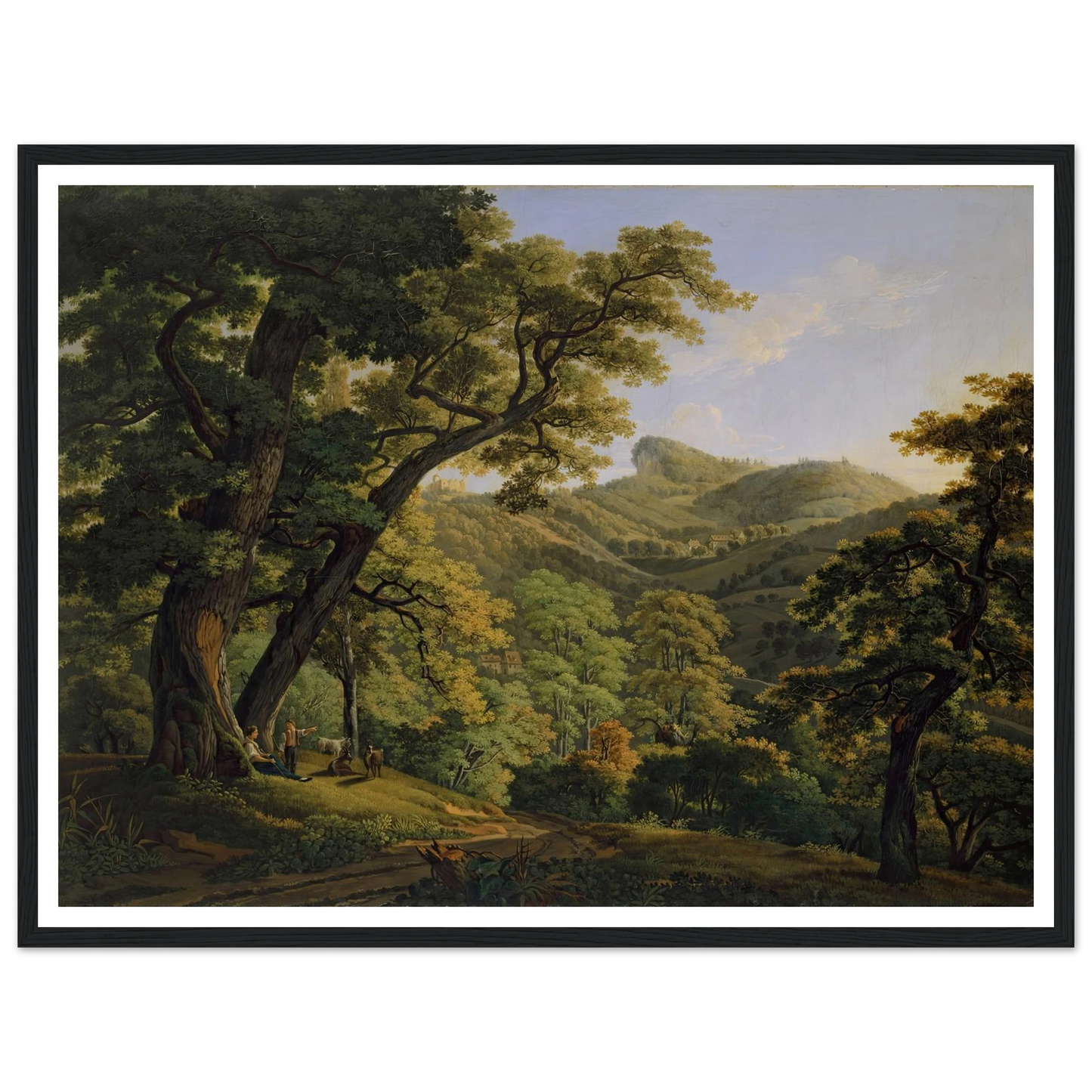 Neu-Schauenburg near Pratteln (1813) Art Print | Peter Birmann - Framed Poster - 30x40 cm / 12x16″ - Black frame