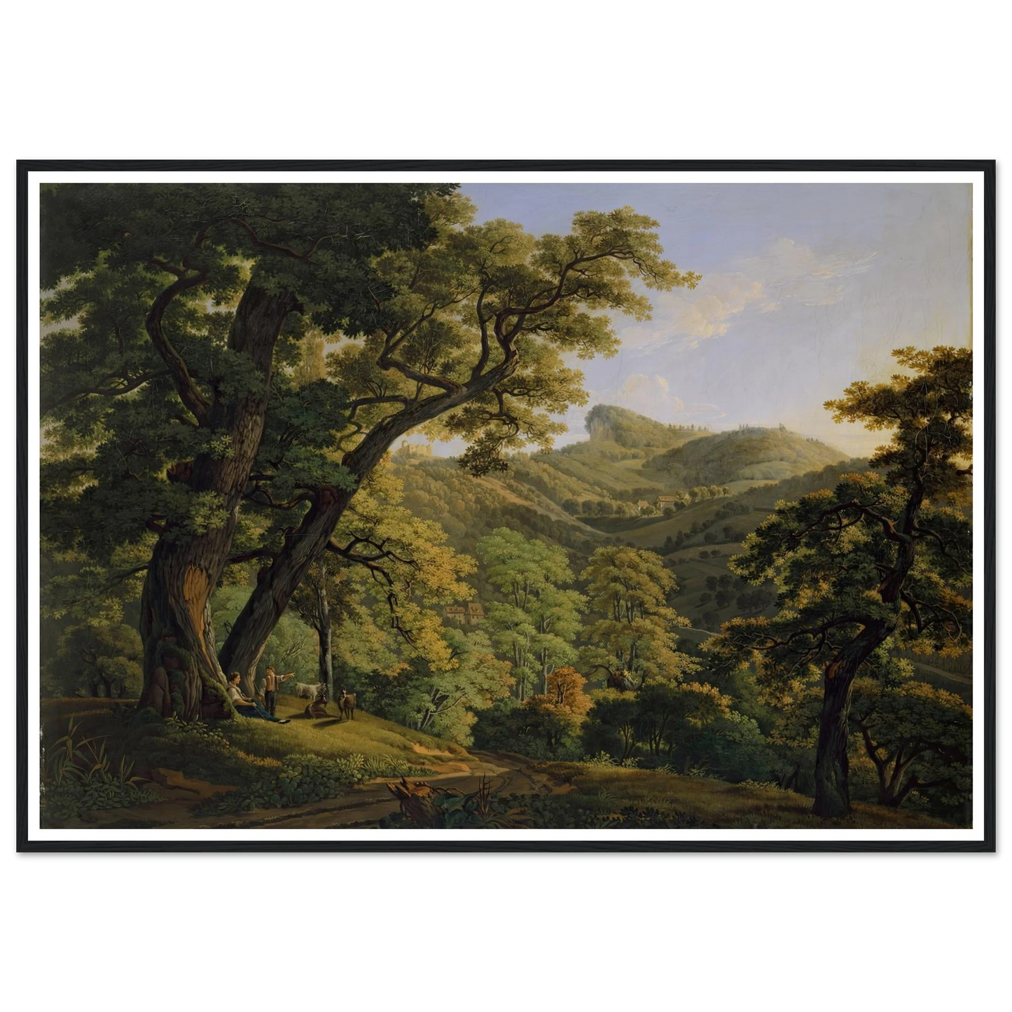 Neu-Schauenburg near Pratteln (1813) Art Print | Peter Birmann - Framed Poster - 30x40 cm / 12x16″ - Black frame