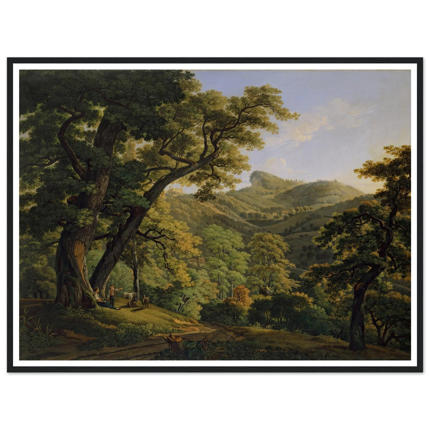 Neu-Schauenburg near Pratteln (1813) Art Print | Peter Birmann - Framed Poster - 30x40 cm / 12x16″ - Black frame