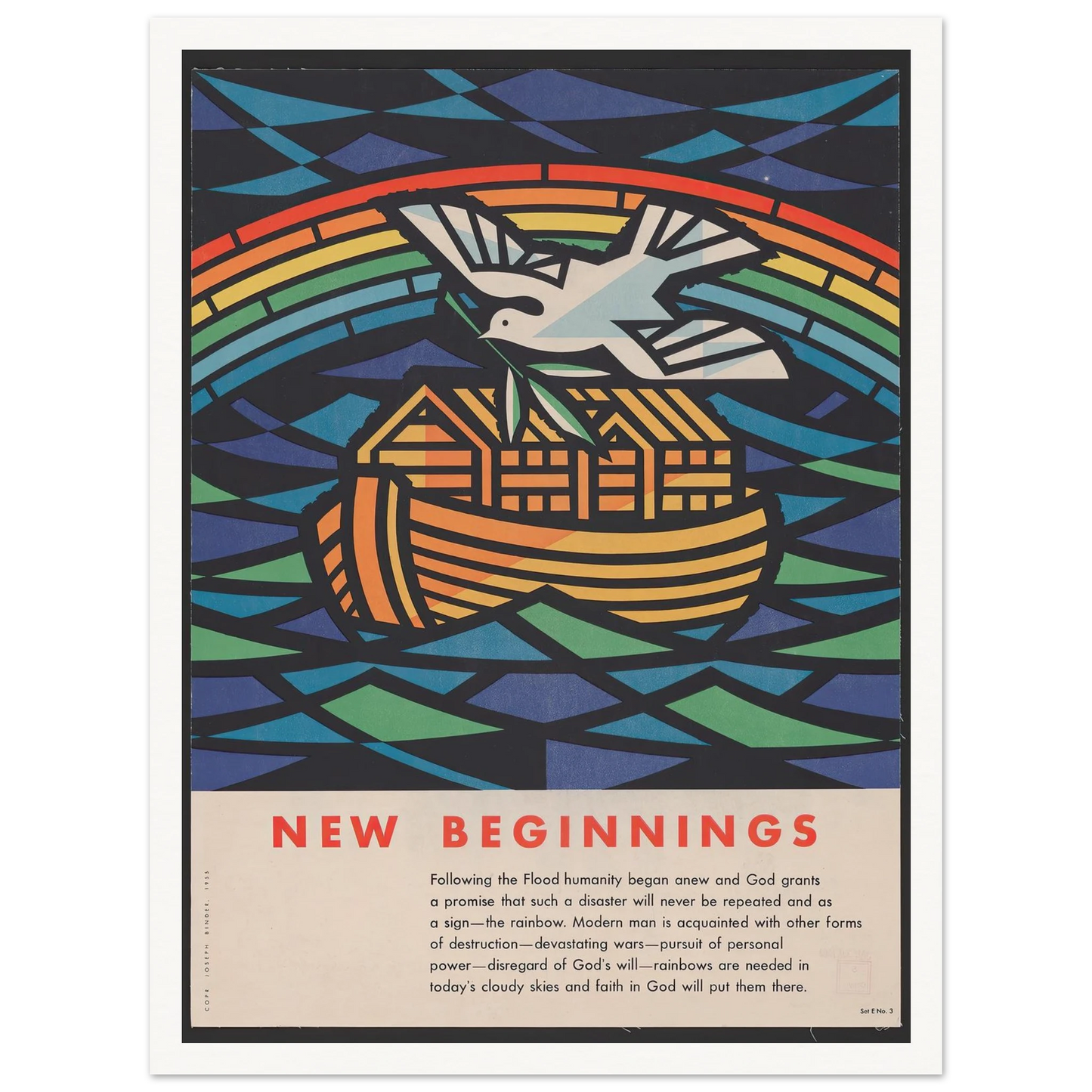 New beginnings (1955) Art Print | Joseph Binder - Framed Poster - 30x40 cm / 12x16″ - Black frame