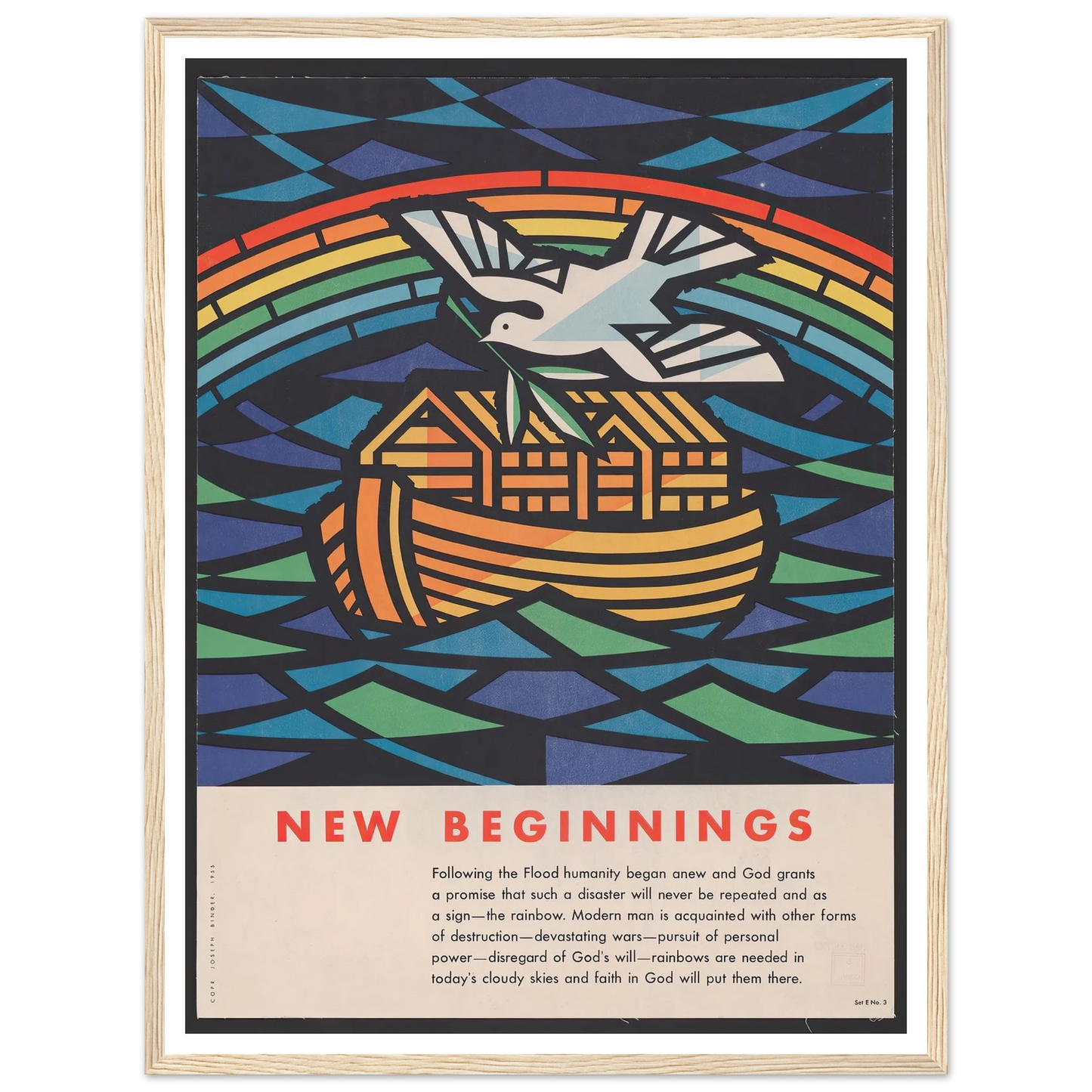 New beginnings (1955) Art Print | Joseph Binder - Framed Poster - 30x40 cm / 12x16″ - Black frame