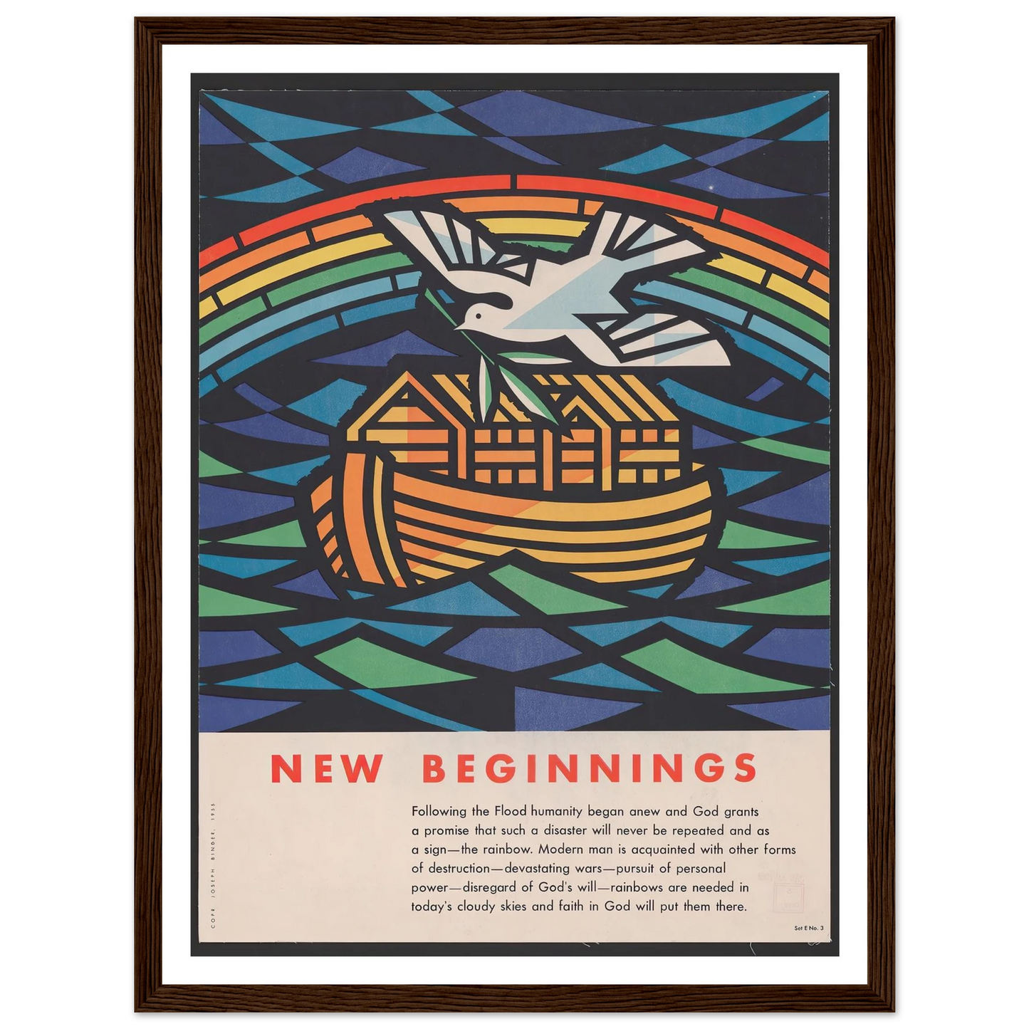 New beginnings (1955) Art Print | Joseph Binder - Framed Poster - 30x40 cm / 12x16″ - Black frame