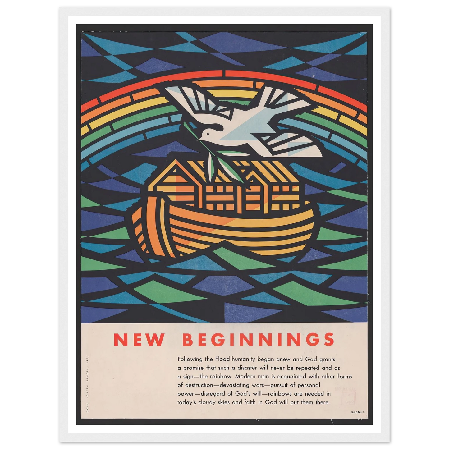 New beginnings (1955) Art Print | Joseph Binder - Framed Poster - 30x40 cm / 12x16″ - Black frame