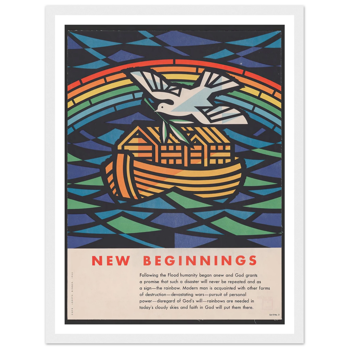 New beginnings (1955) Art Print | Joseph Binder - Framed Poster - 30x40 cm / 12x16″ - Black frame