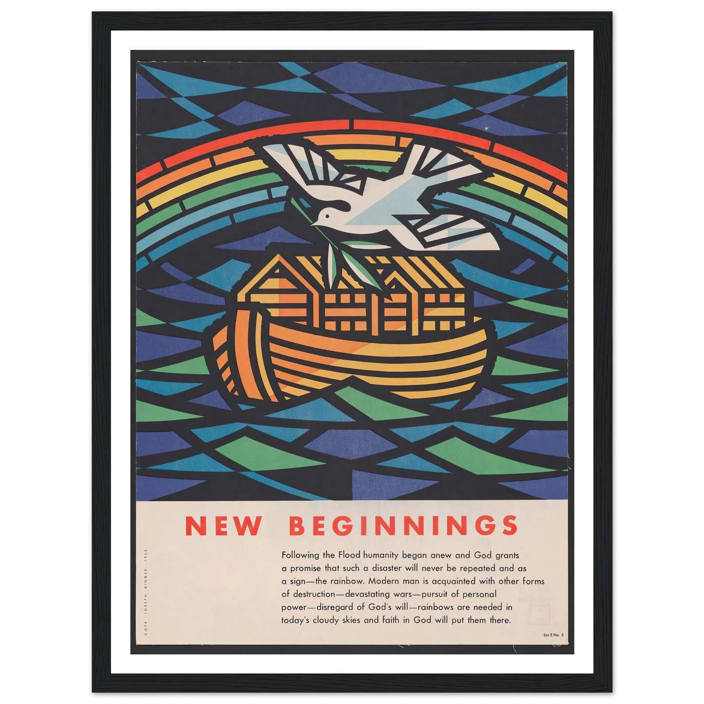 New beginnings (1955) Art Print | Joseph Binder - Framed Poster - 30x40 cm / 12x16″ - Black frame