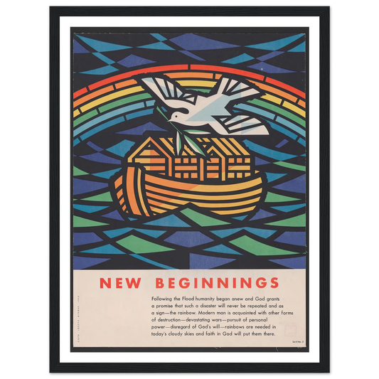 New beginnings (1955) Art Print | Joseph Binder - Framed Poster - 30x40 cm / 12x16″ - Black frame