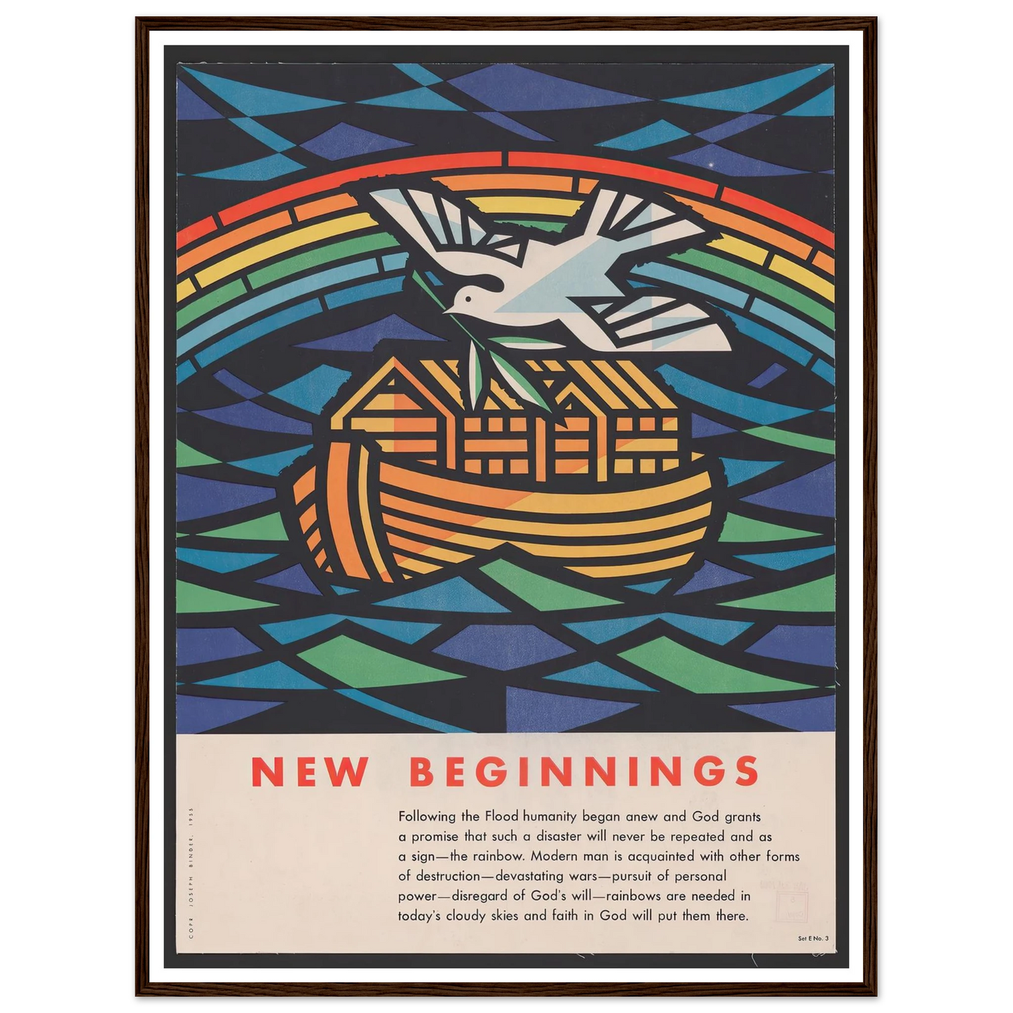 New beginnings (1955) Art Print | Joseph Binder - Framed Poster - 30x40 cm / 12x16″ - Black frame