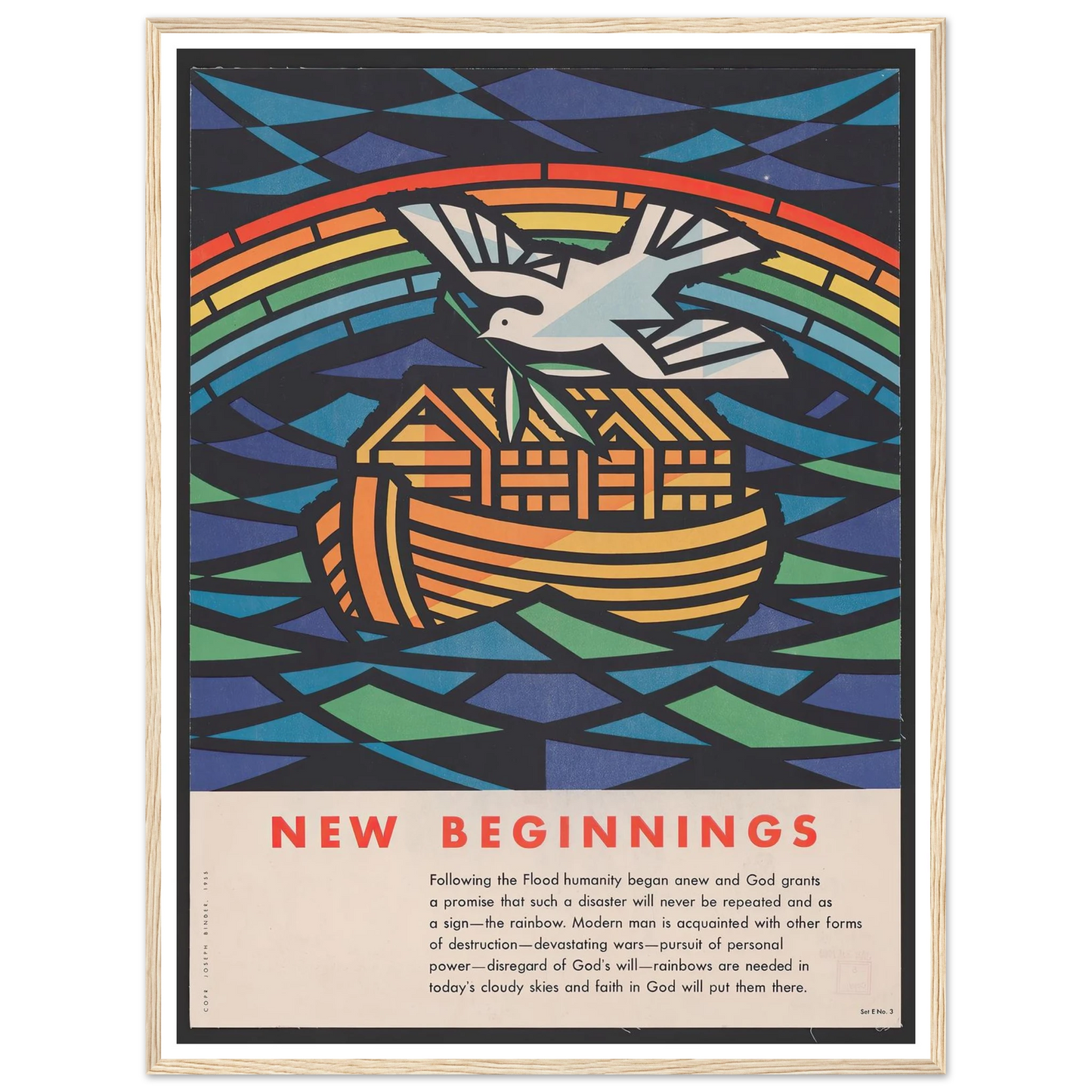 New beginnings (1955) Art Print | Joseph Binder - Framed Poster - 30x40 cm / 12x16″ - Black frame
