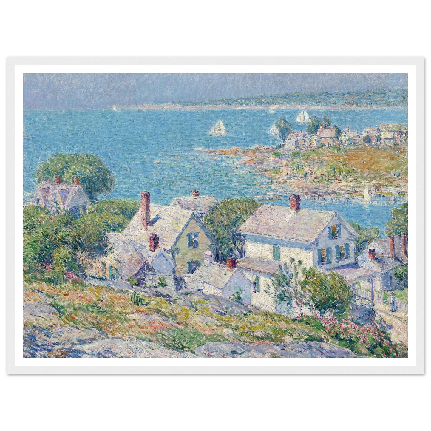 New England Headlands (1899) Art Print | Childe Hassam - Framed Poster - 30x40 cm / 12x16″ - Black frame