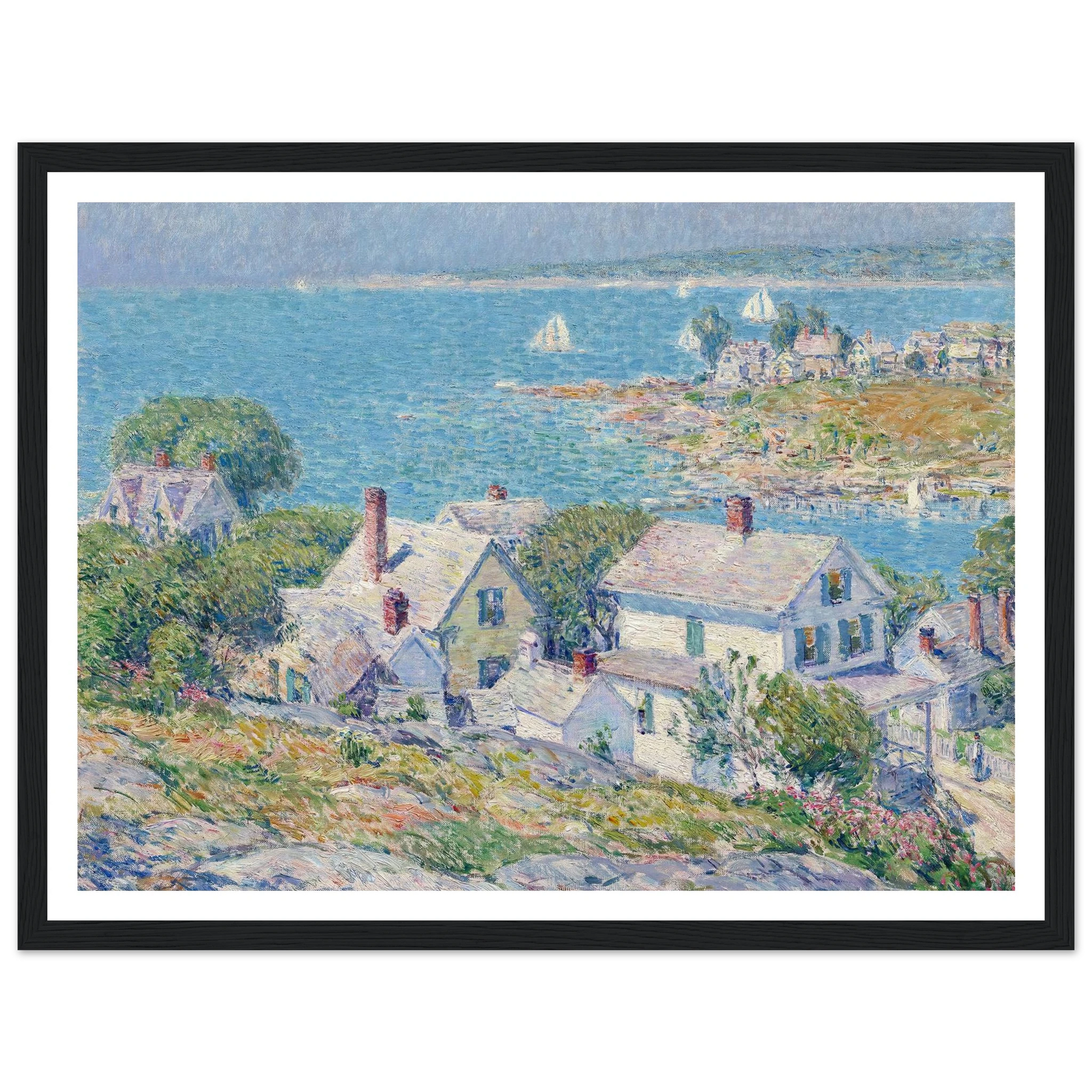 New England Headlands (1899) Art Print | Childe Hassam - Framed Poster - 30x40 cm / 12x16″ - Black frame
