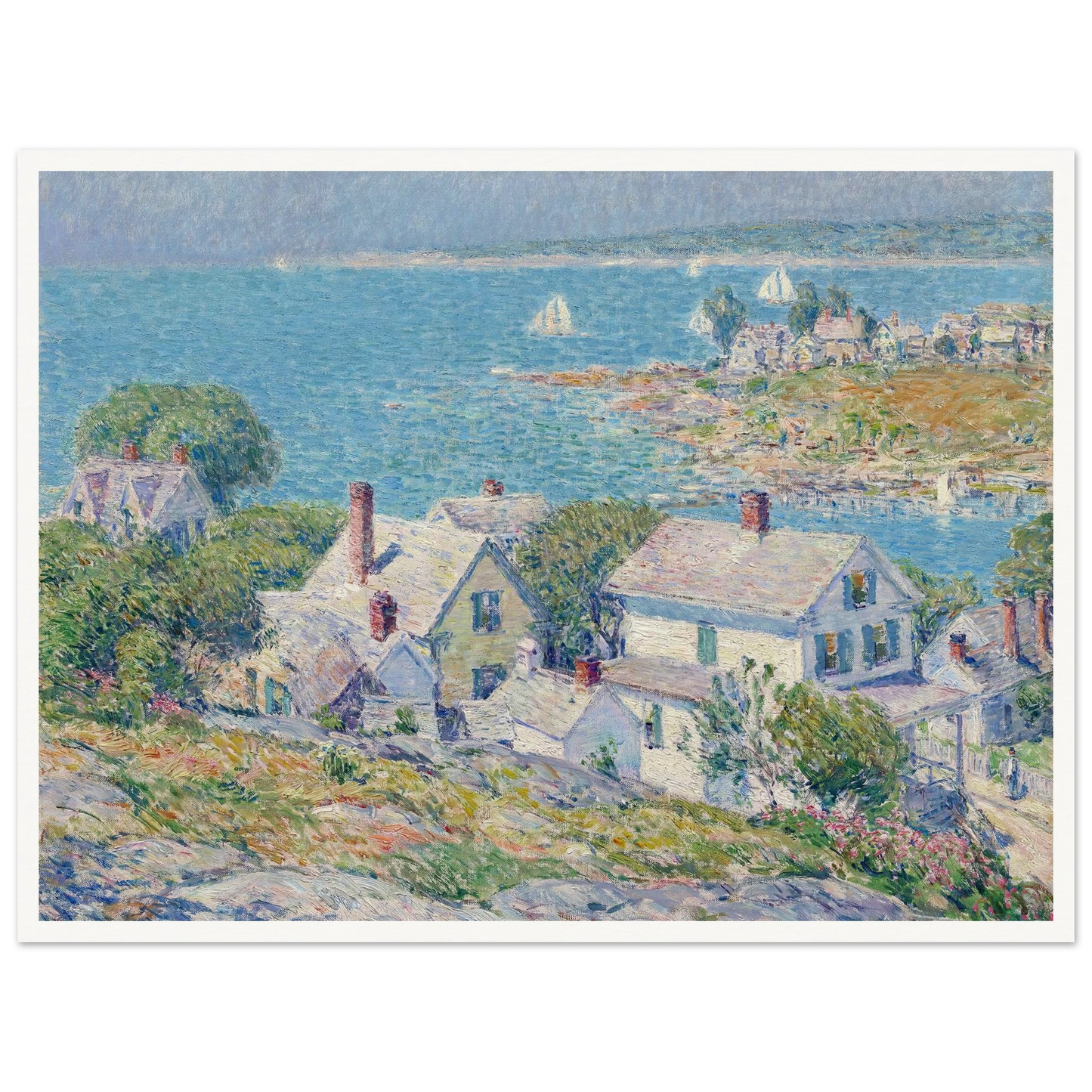 New England Headlands (1899) Art Print | Childe Hassam - Framed Poster - 30x40 cm / 12x16″ - Black frame