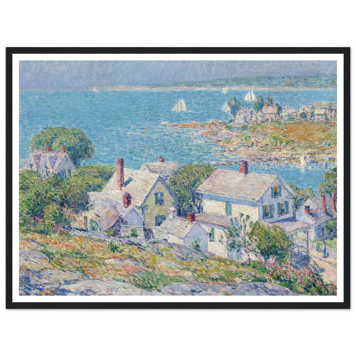 New England Headlands (1899) Art Print | Childe Hassam - Framed Poster - 30x40 cm / 12x16″ - Black frame