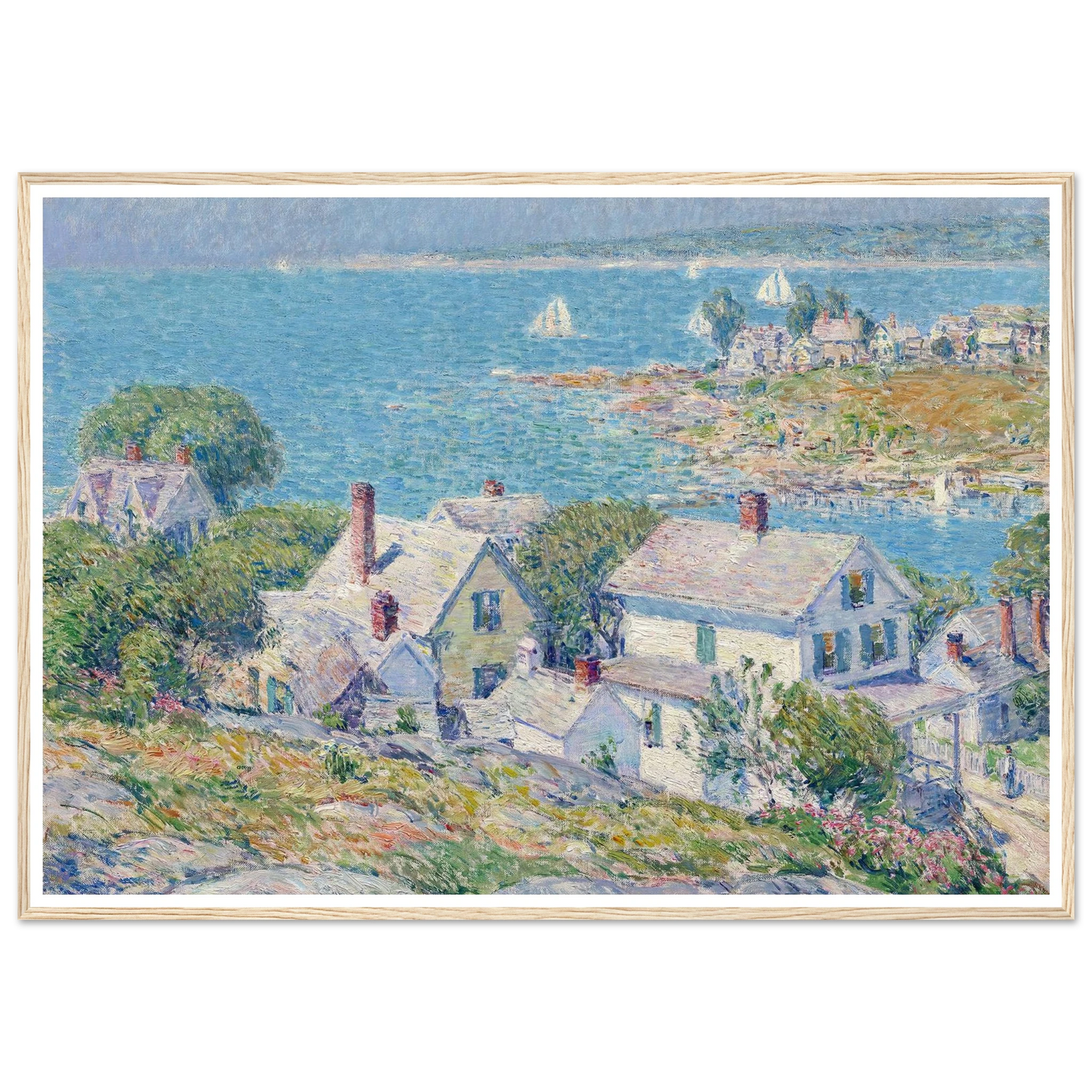 New England Headlands (1899) Art Print | Childe Hassam - Framed Poster - 30x40 cm / 12x16″ - Black frame