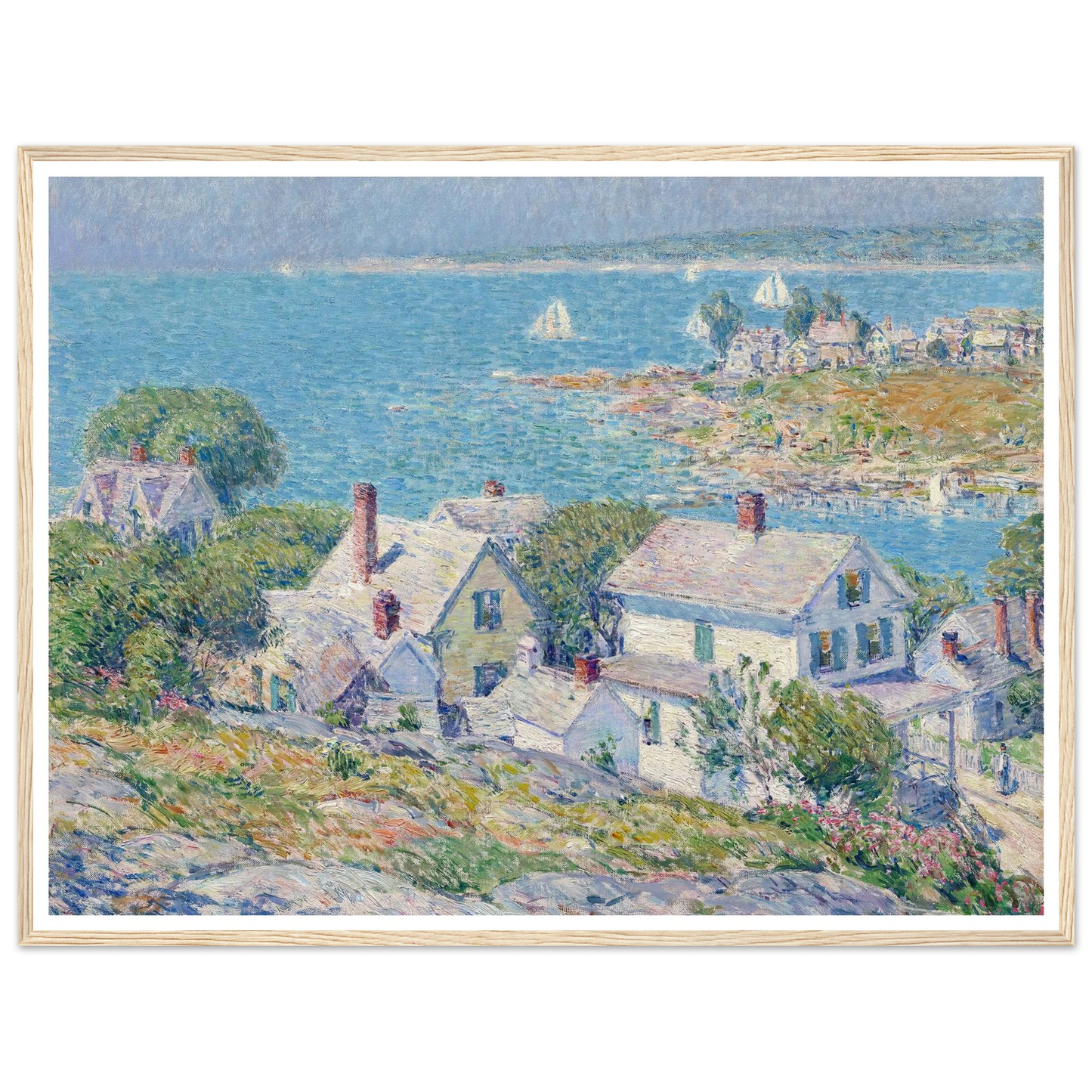 New England Headlands (1899) Art Print | Childe Hassam - Framed Poster - 30x40 cm / 12x16″ - Black frame