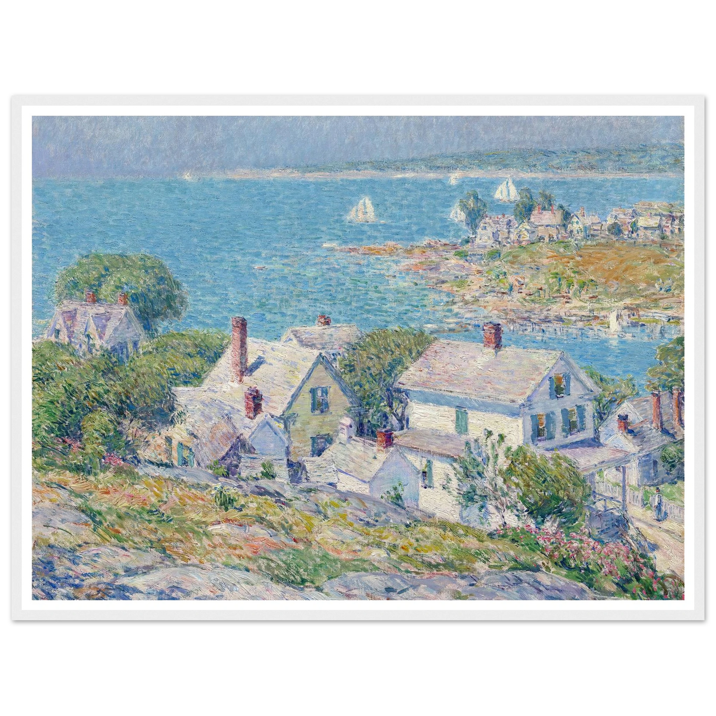 New England Headlands (1899) Art Print | Childe Hassam - Framed Poster - 30x40 cm / 12x16″ - Black frame