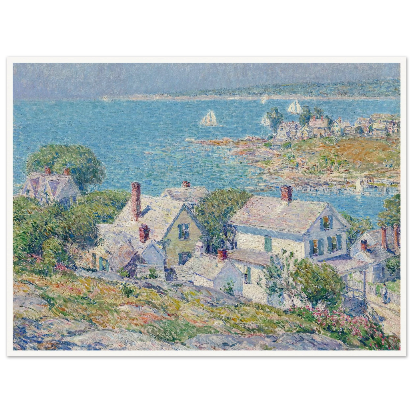 New England Headlands (1899) Art Print | Childe Hassam - Framed Poster - 30x40 cm / 12x16″ - Black frame