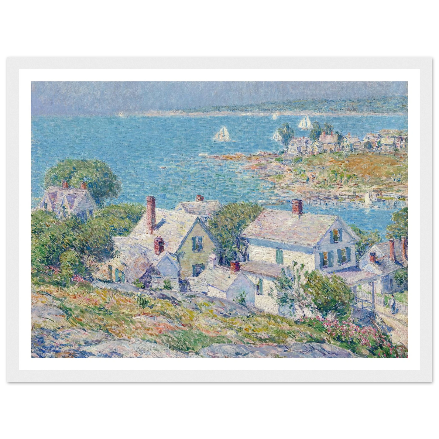 New England Headlands (1899) Art Print | Childe Hassam - Framed Poster - 30x40 cm / 12x16″ - Black frame