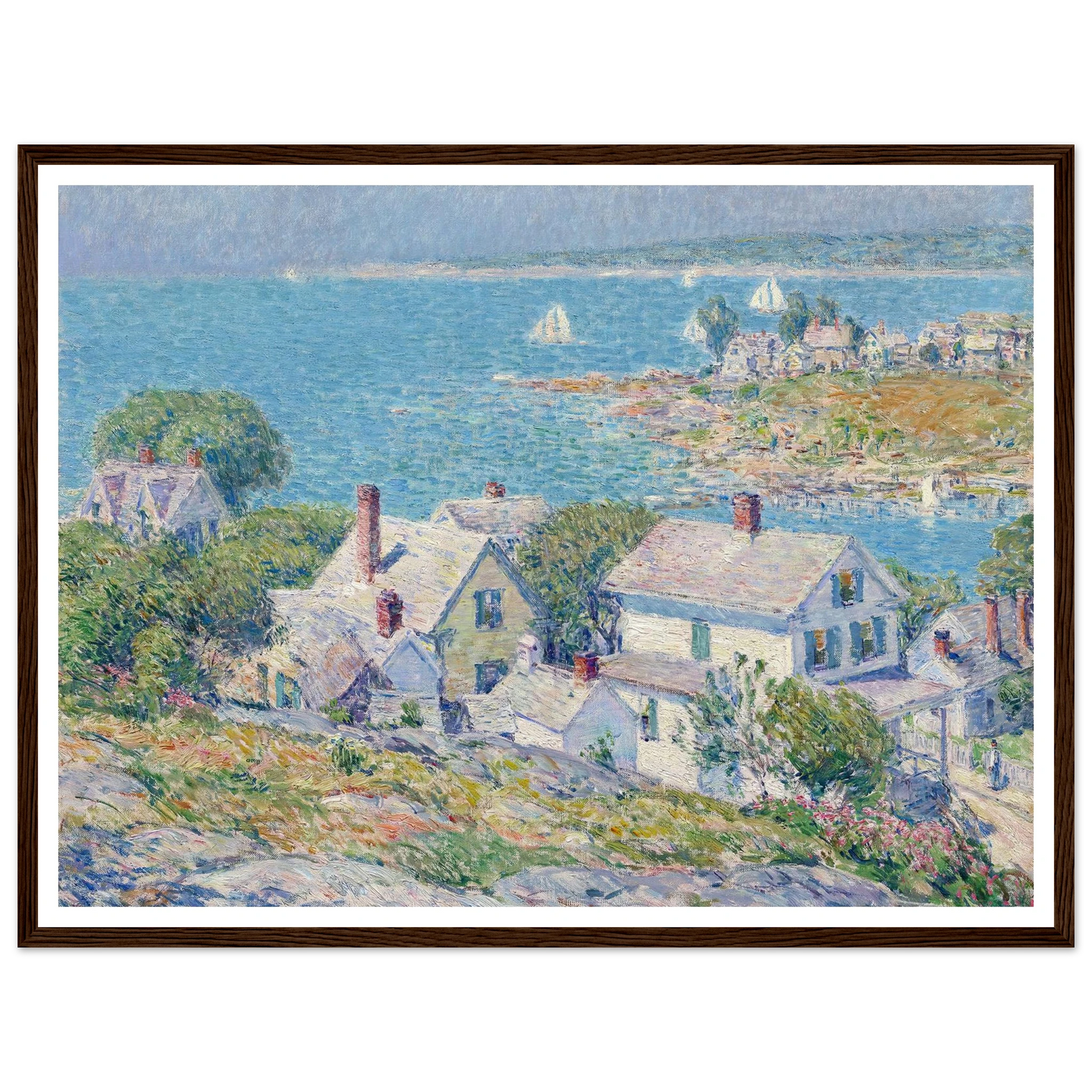 New England Headlands (1899) Art Print | Childe Hassam - Framed Poster - 30x40 cm / 12x16″ - Black frame