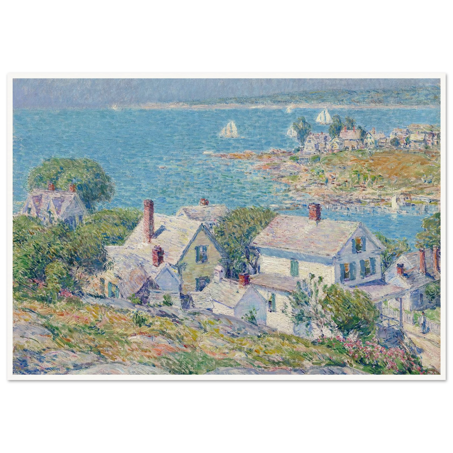 New England Headlands (1899) Art Print | Childe Hassam - Framed Poster - 30x40 cm / 12x16″ - Black frame