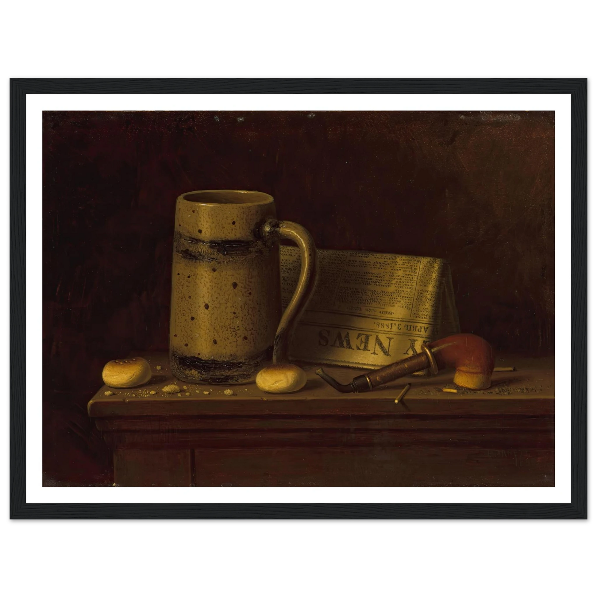 New York Daily News (1888) Art Print | William Michael Harnett - Framed Poster - 30x40 cm / 12x16″ - Black frame