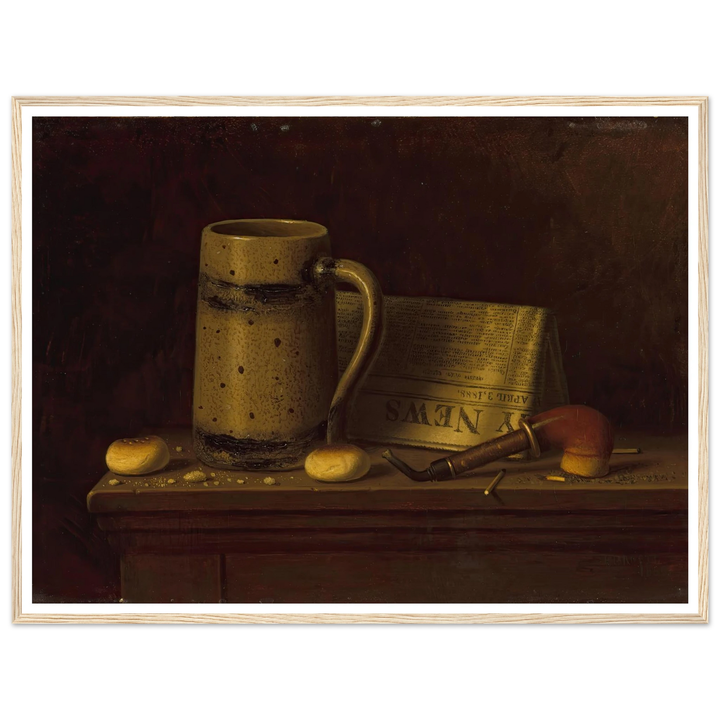 New York Daily News (1888) Art Print | William Michael Harnett - Framed Poster - 30x40 cm / 12x16″ - Black frame