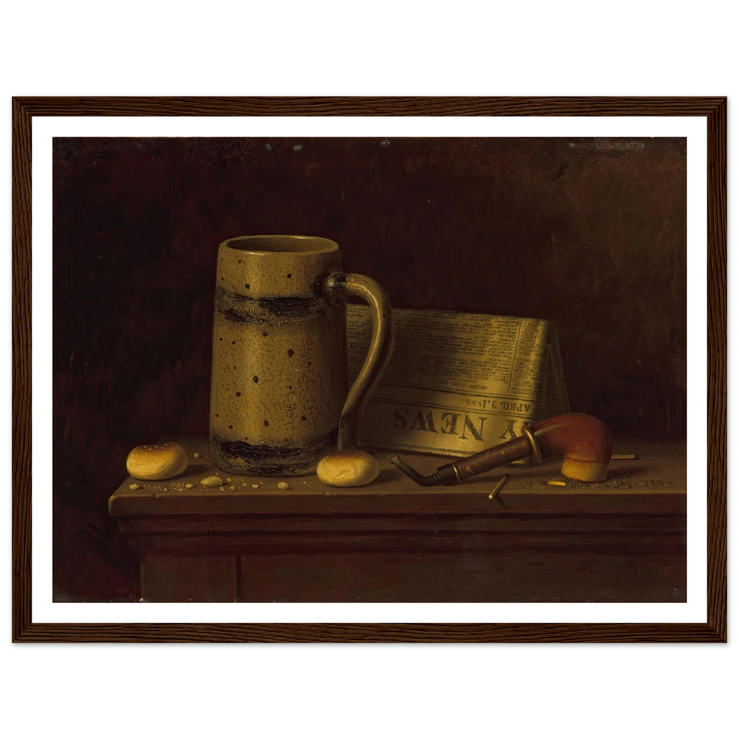 New York Daily News (1888) Art Print | William Michael Harnett - Framed Poster - 30x40 cm / 12x16″ - Black frame