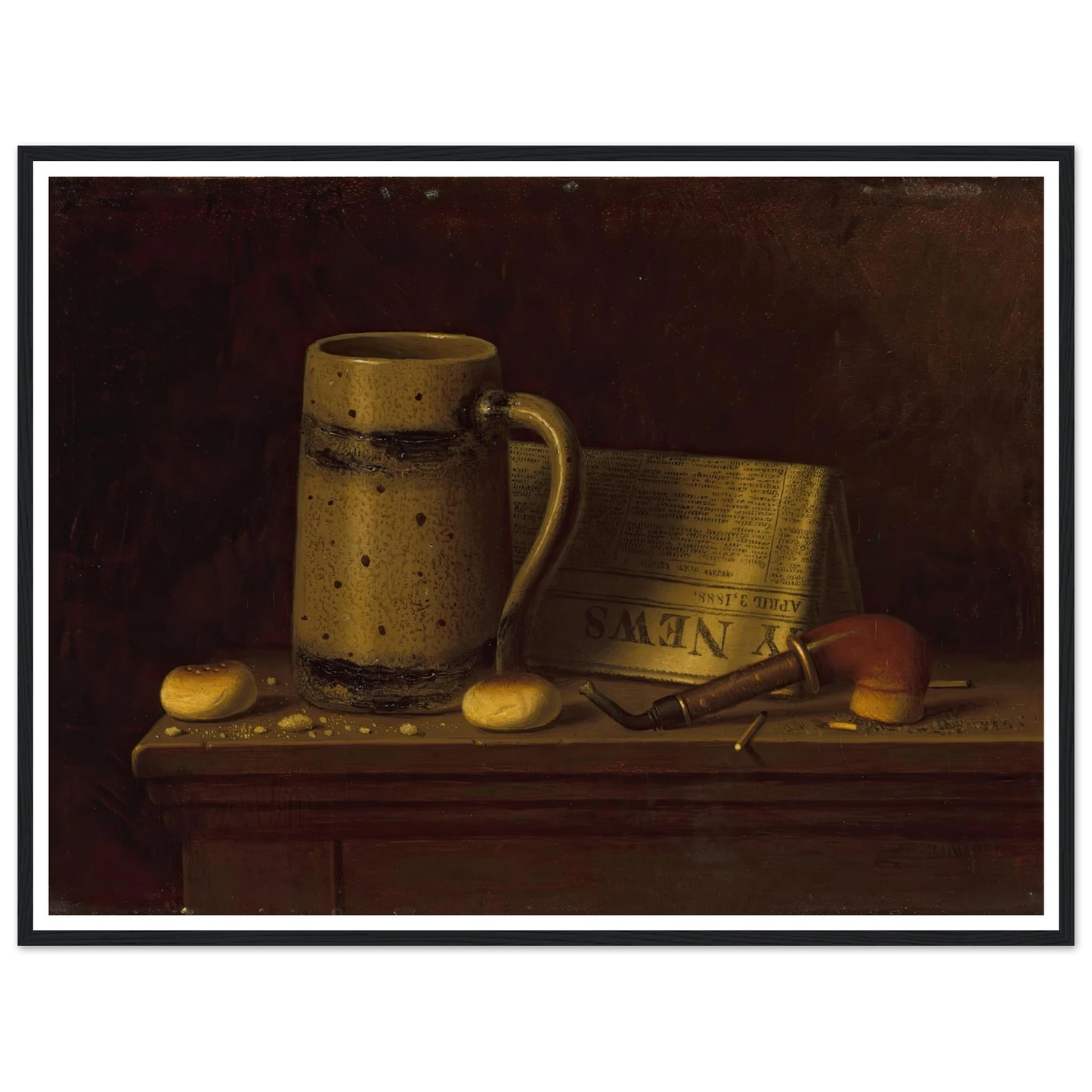 New York Daily News (1888) Art Print | William Michael Harnett - Framed Poster - 30x40 cm / 12x16″ - Black frame