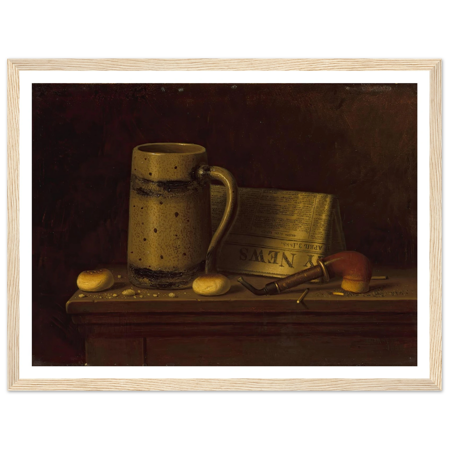 New York Daily News (1888) Art Print | William Michael Harnett - Framed Poster - 30x40 cm / 12x16″ - Black frame