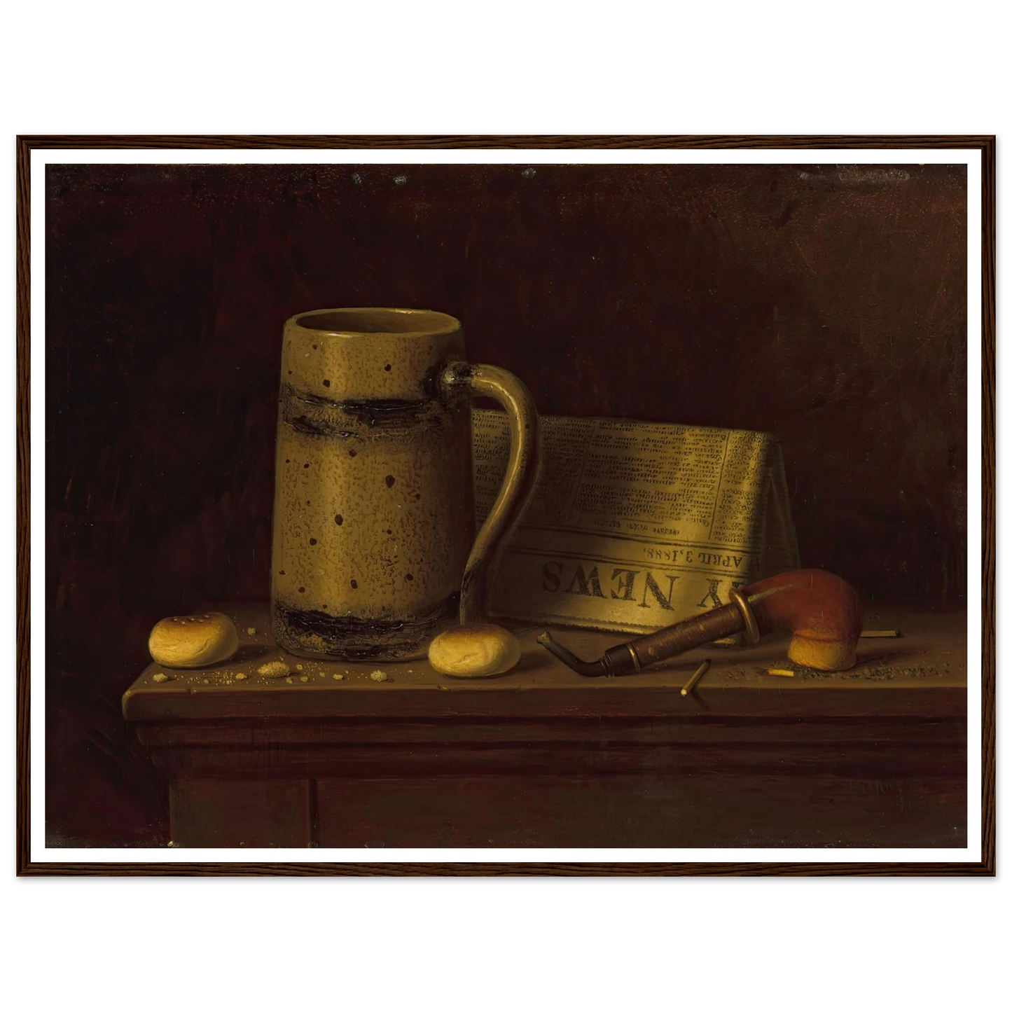 New York Daily News (1888) Art Print | William Michael Harnett - Framed Poster - 30x40 cm / 12x16″ - Black frame