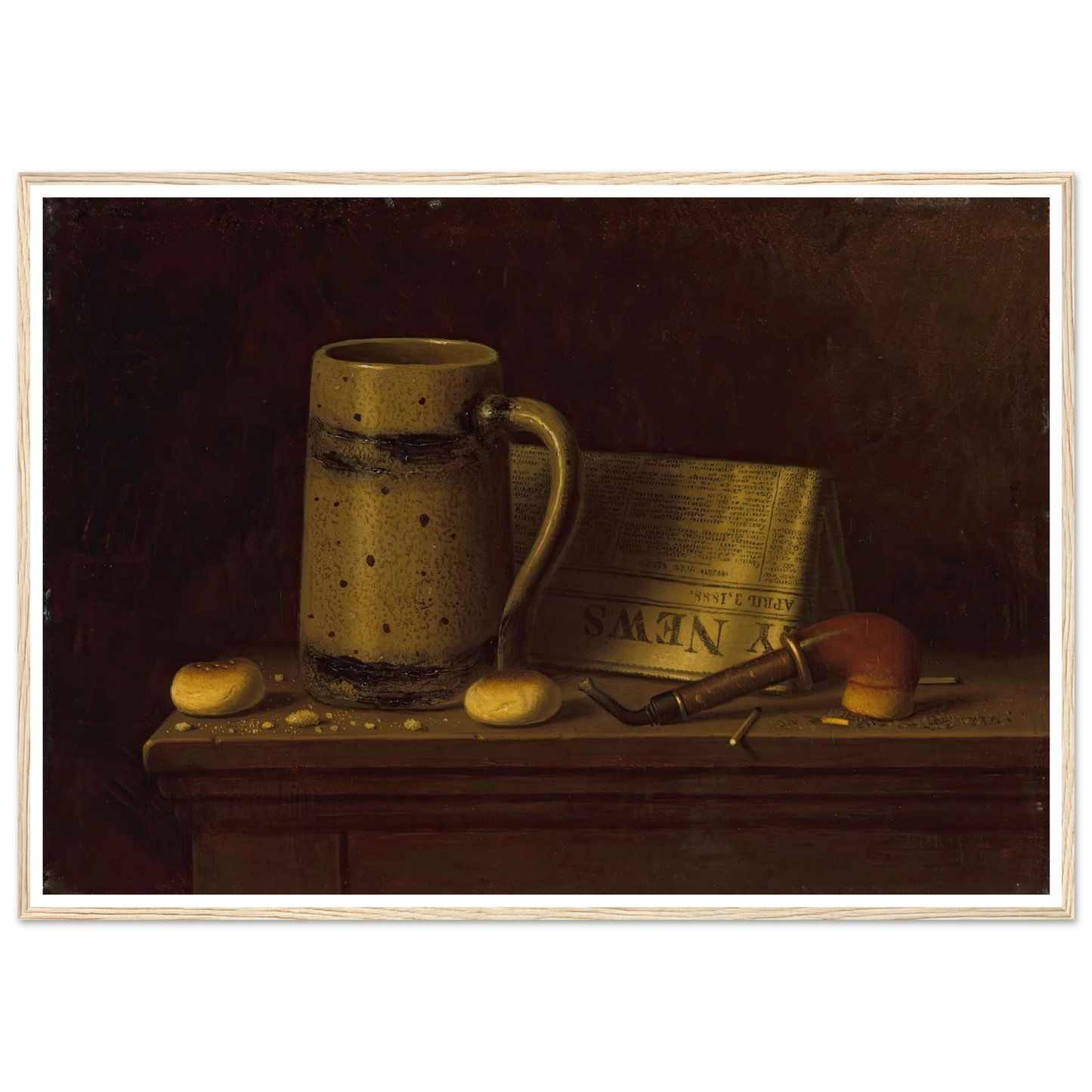 New York Daily News (1888) Art Print | William Michael Harnett - Framed Poster - 30x40 cm / 12x16″ - Black frame