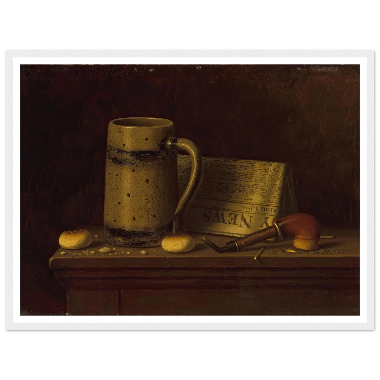 New York Daily News (1888) Art Print | William Michael Harnett - Framed Poster - 30x40 cm / 12x16″ - Black frame