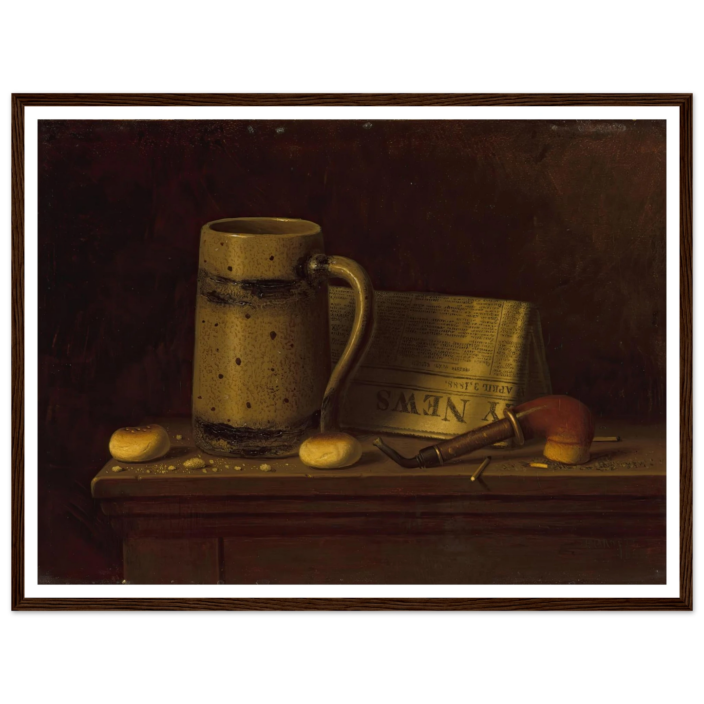 New York Daily News (1888) Art Print | William Michael Harnett - Framed Poster - 30x40 cm / 12x16″ - Black frame