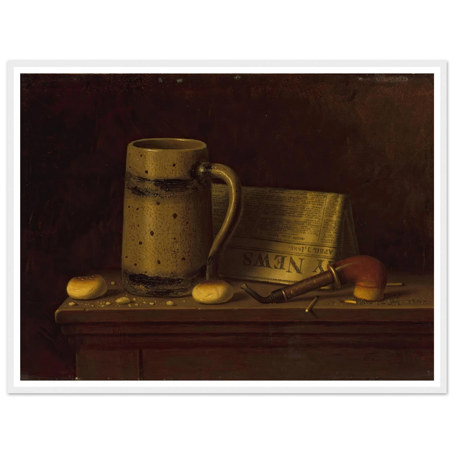 New York Daily News (1888) Art Print | William Michael Harnett - Framed Poster - 30x40 cm / 12x16″ - Black frame