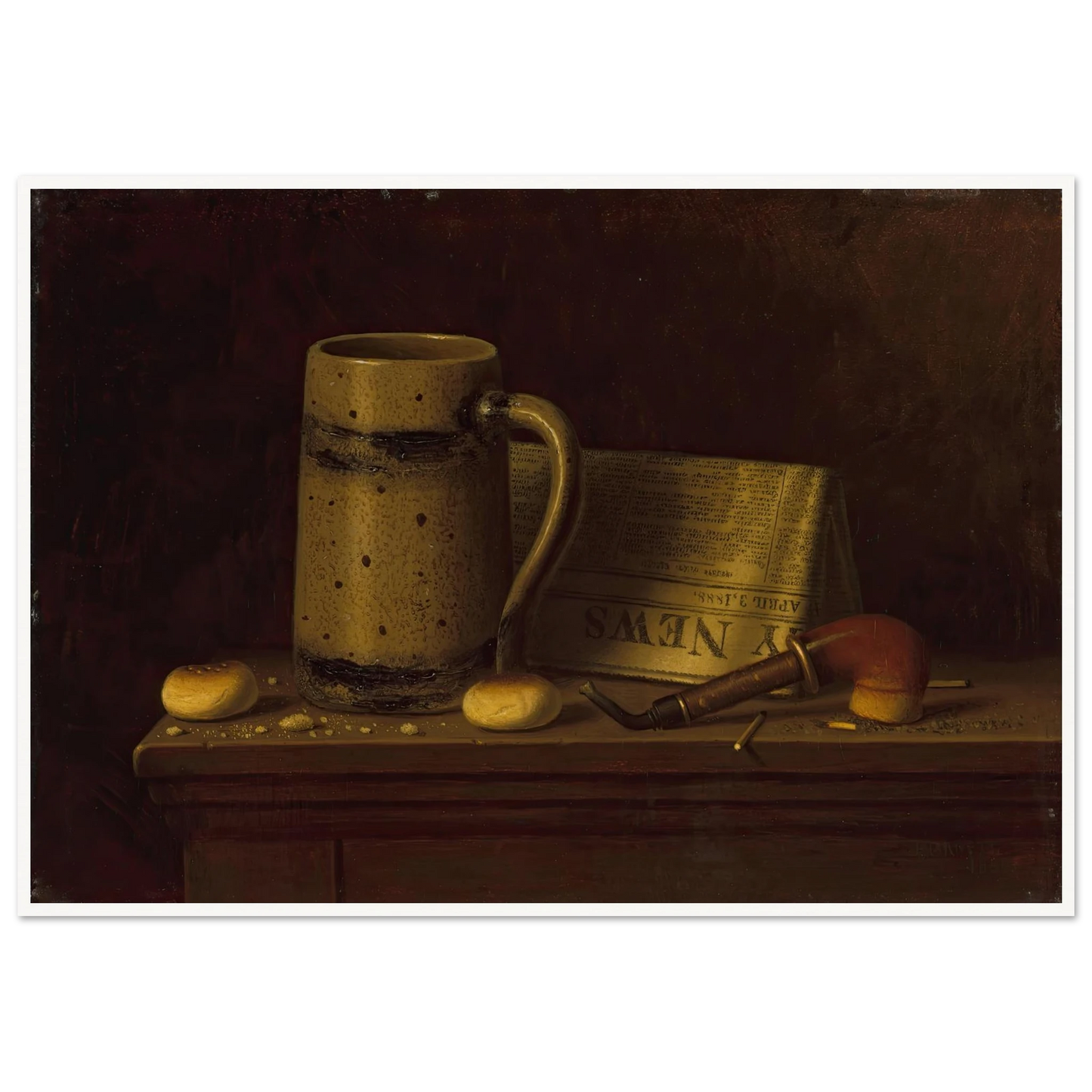 New York Daily News (1888) Art Print | William Michael Harnett - Framed Poster - 30x40 cm / 12x16″ - Black frame