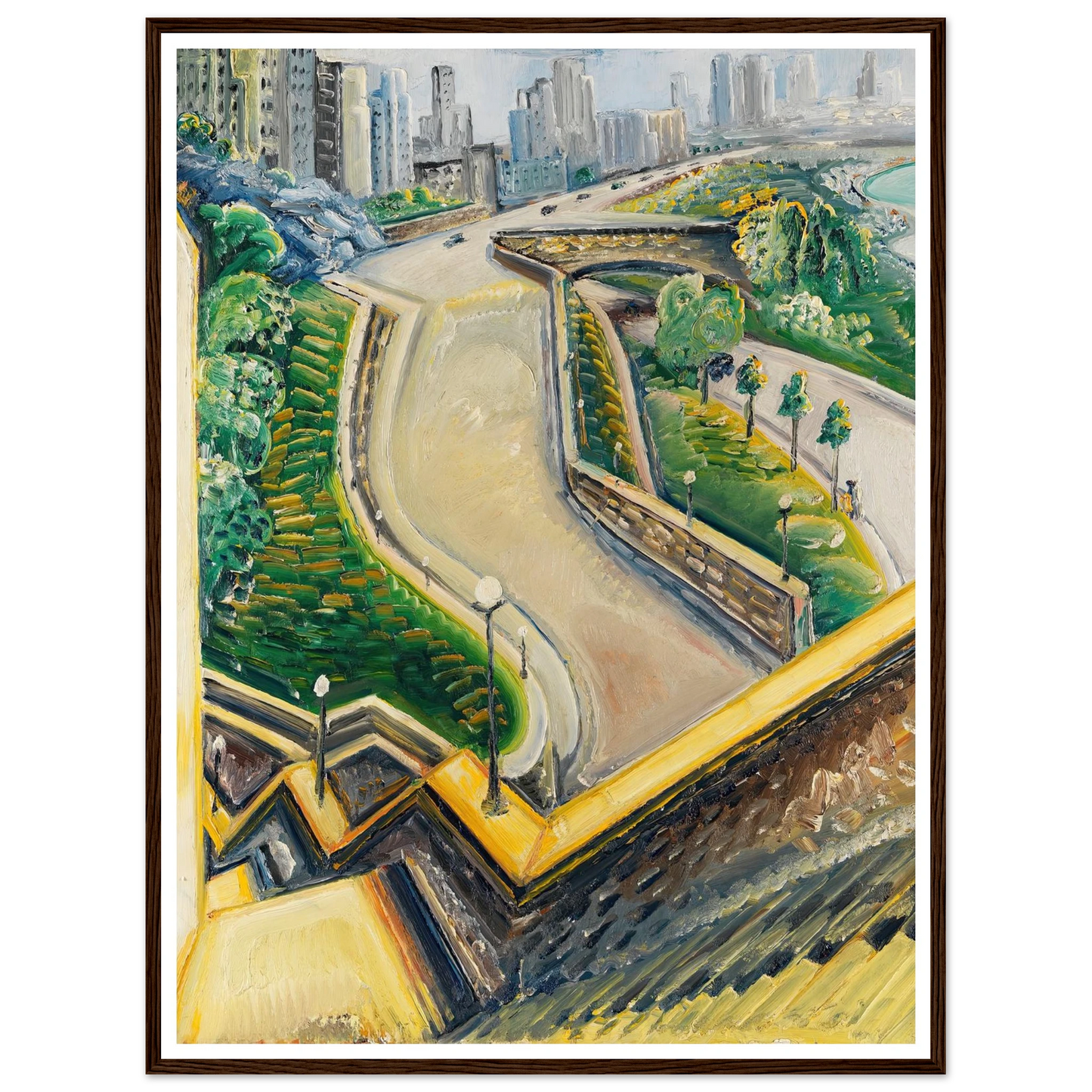 New York Riverside Drive (1934) Art Print | Paul Kleinschmidt - Framed Poster - 30x40 cm / 12x16″ - Black frame
