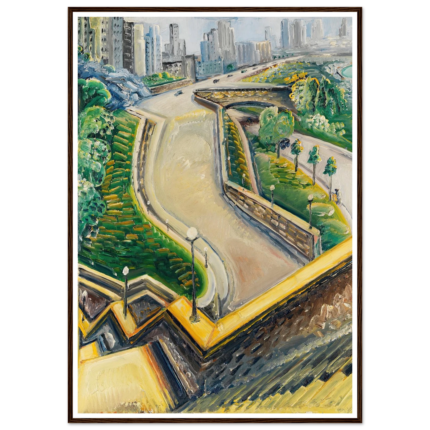 New York Riverside Drive (1934) Art Print | Paul Kleinschmidt - Framed Poster - 30x40 cm / 12x16″ - Black frame