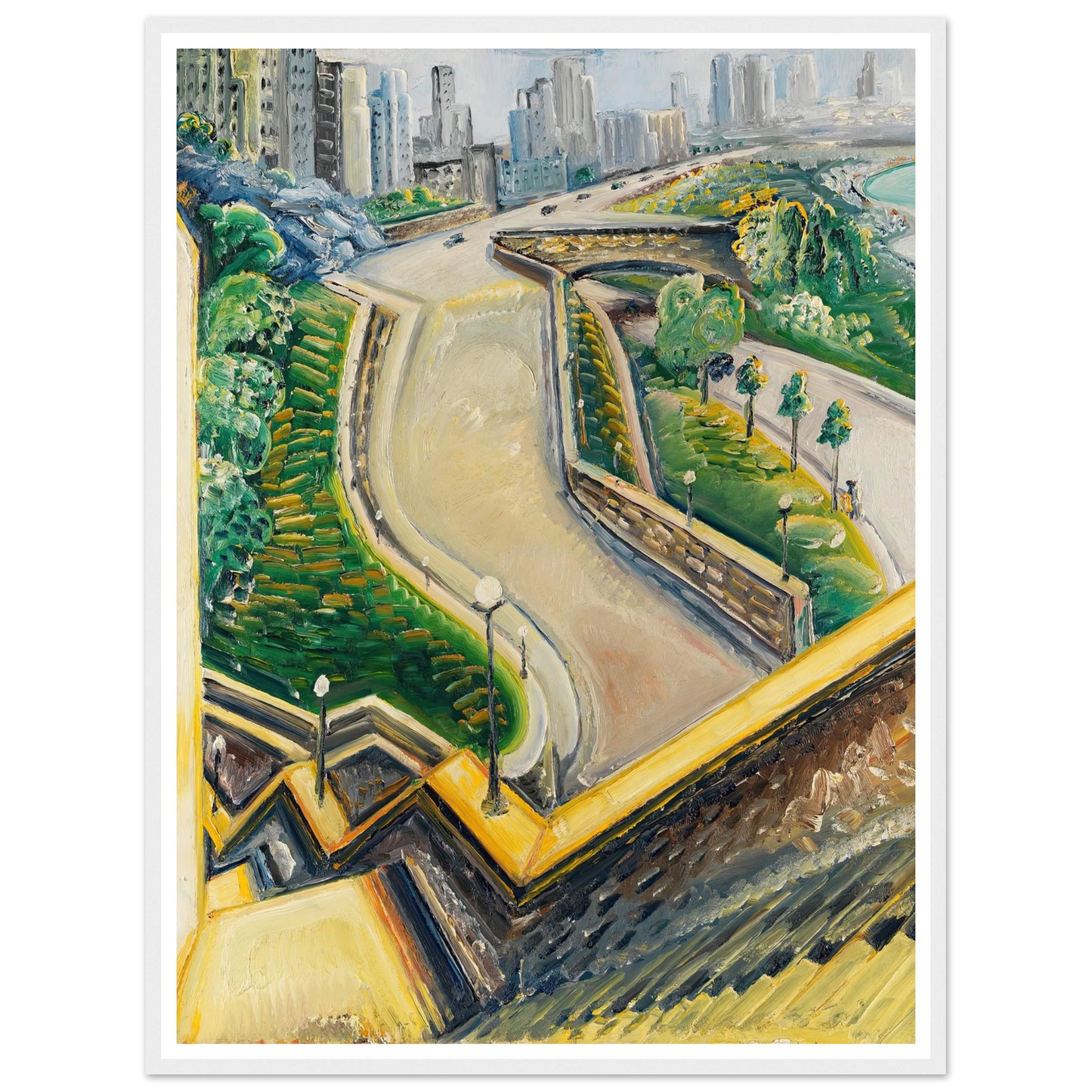 New York Riverside Drive (1934) Art Print | Paul Kleinschmidt - Framed Poster - 30x40 cm / 12x16″ - Black frame