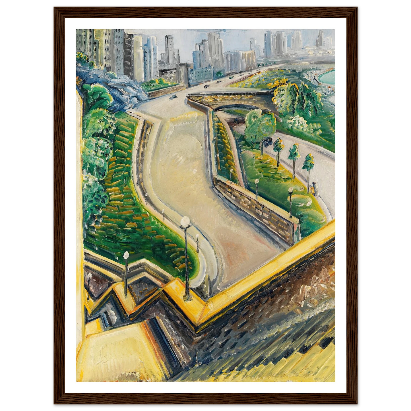 New York Riverside Drive (1934) Art Print | Paul Kleinschmidt - Framed Poster - 30x40 cm / 12x16″ - Black frame