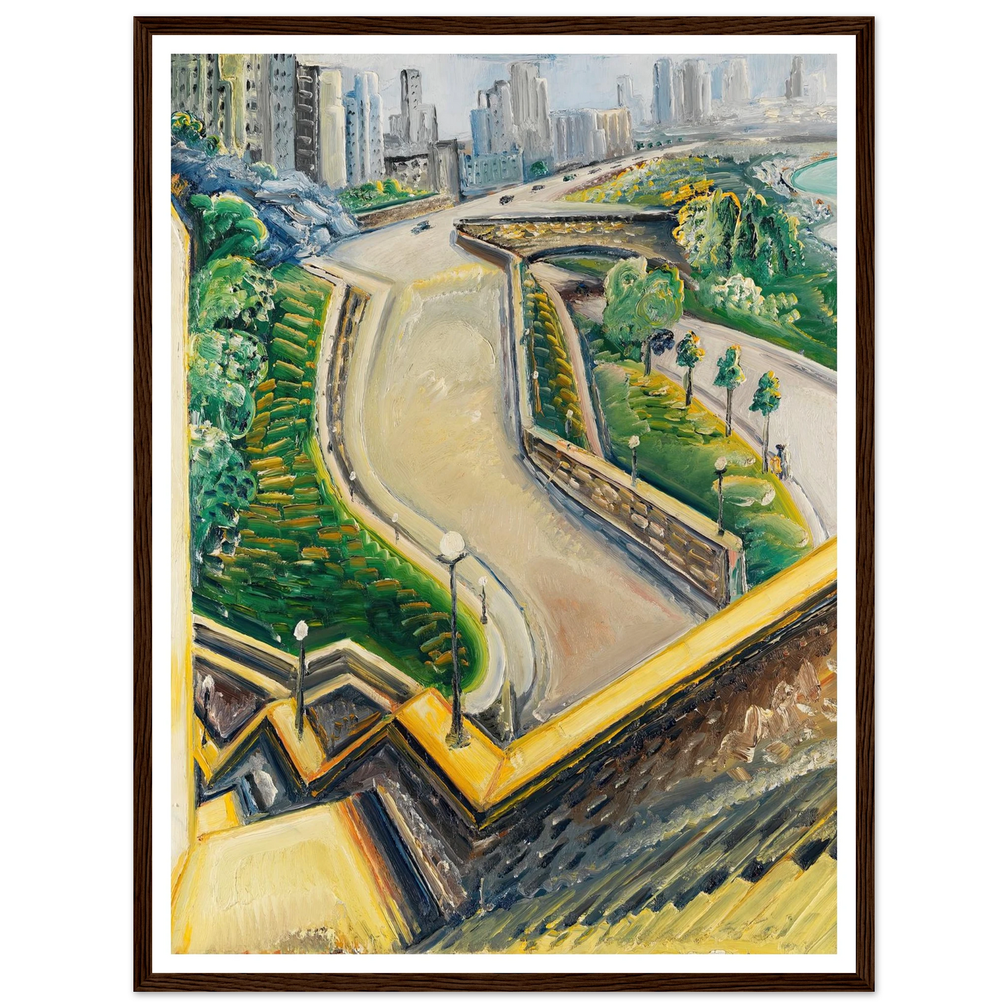 New York Riverside Drive (1934) Art Print | Paul Kleinschmidt - Framed Poster - 30x40 cm / 12x16″ - Black frame