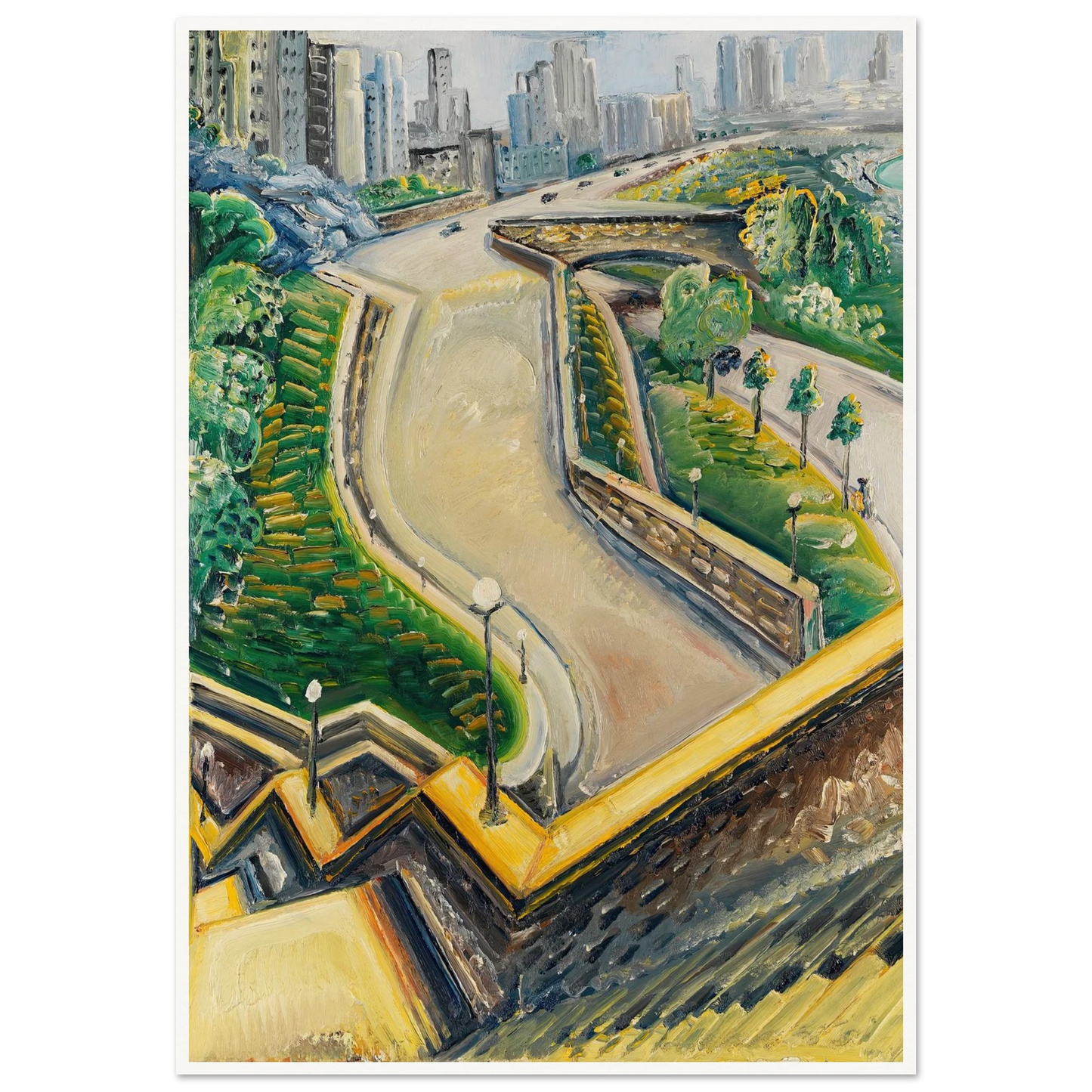 New York Riverside Drive (1934) Art Print | Paul Kleinschmidt - Framed Poster - 30x40 cm / 12x16″ - Black frame