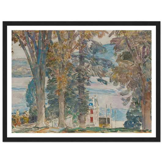Newburgh, New York (1914) Art Print | Childe Hassam - Framed Poster - 30x40 cm / 12x16″ - Black frame