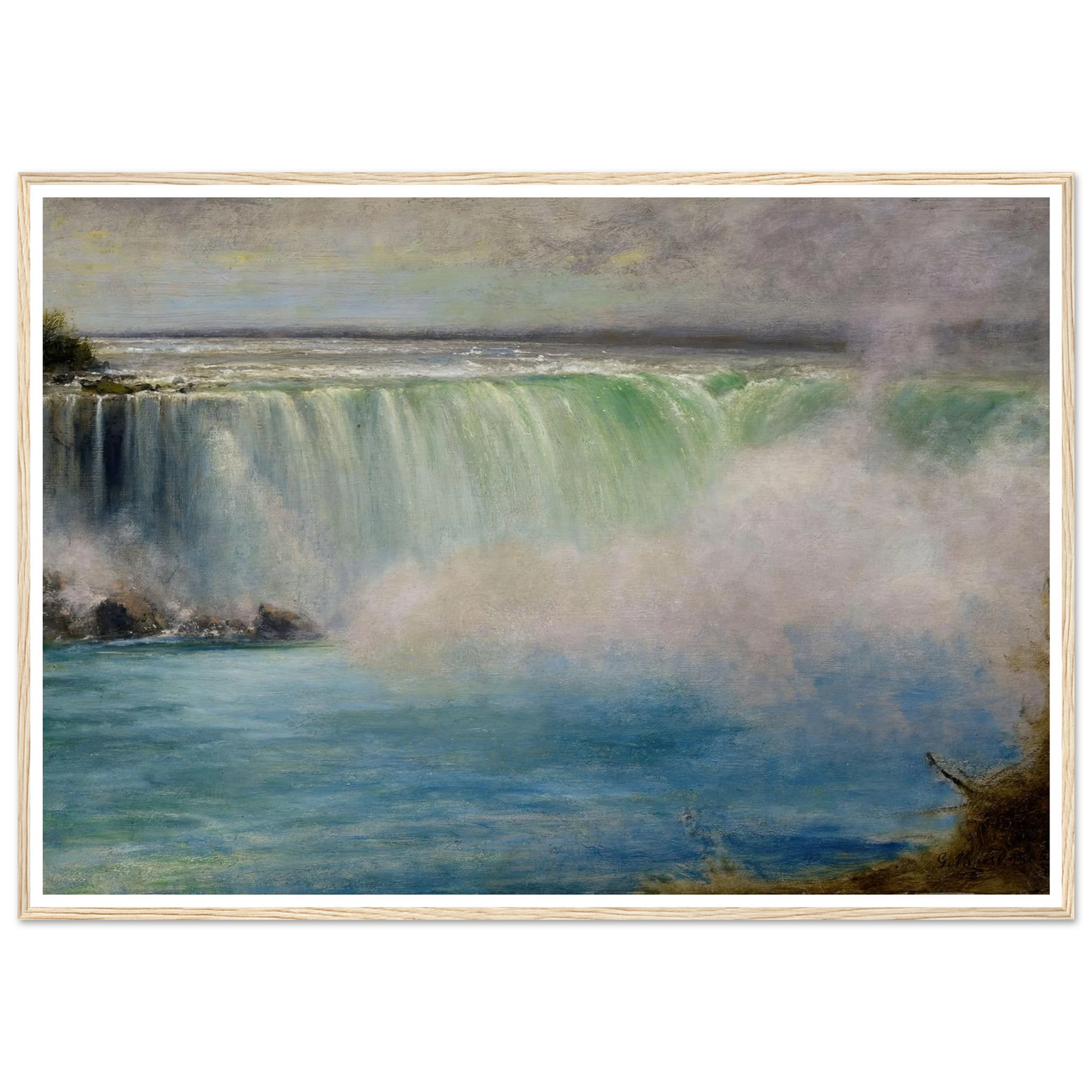 Niagara Falls (1885) Art Print | George Inness - Framed Poster - 30x40 cm / 12x16″ - Black frame