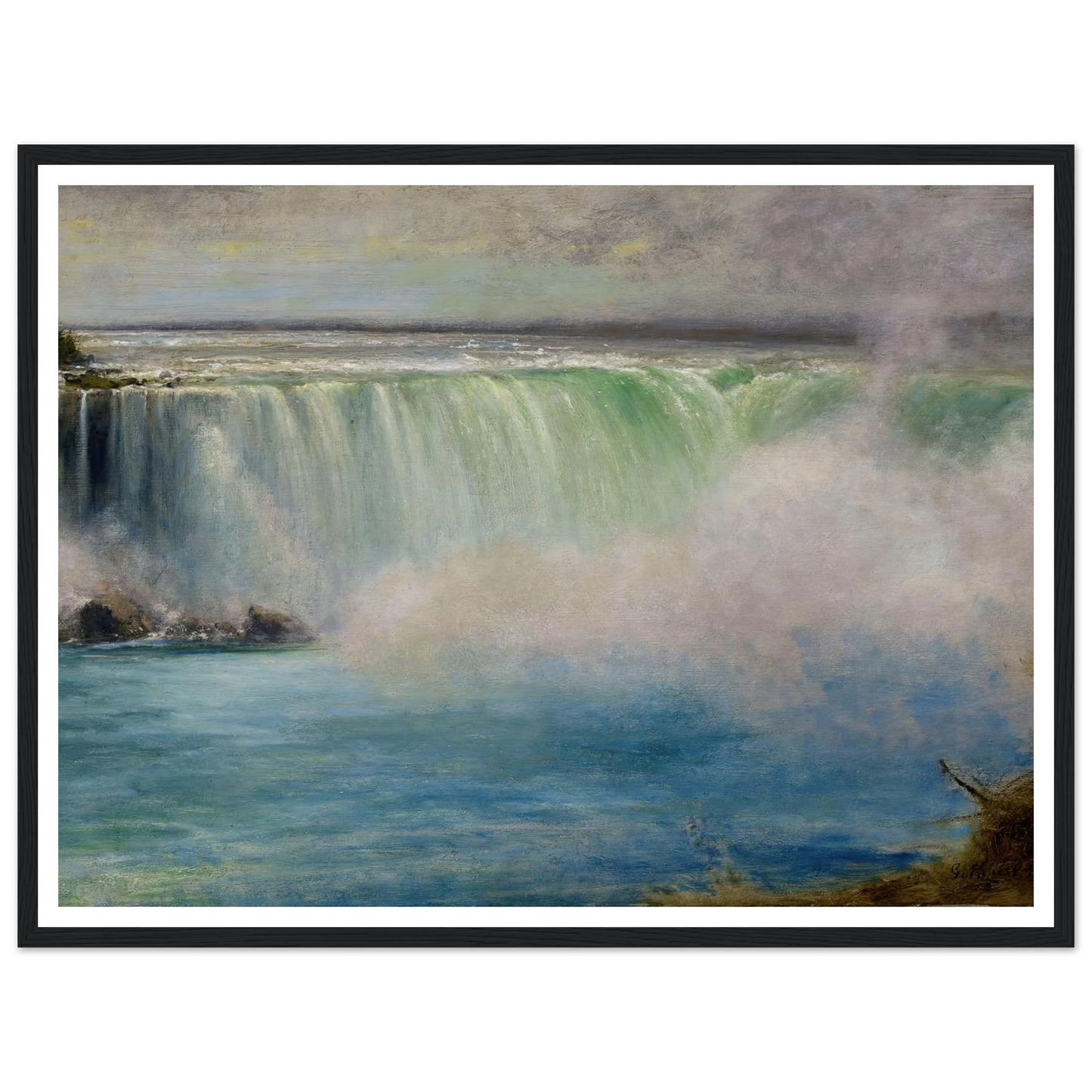 Niagara Falls (1885) Art Print | George Inness - Framed Poster - 30x40 cm / 12x16″ - Black frame