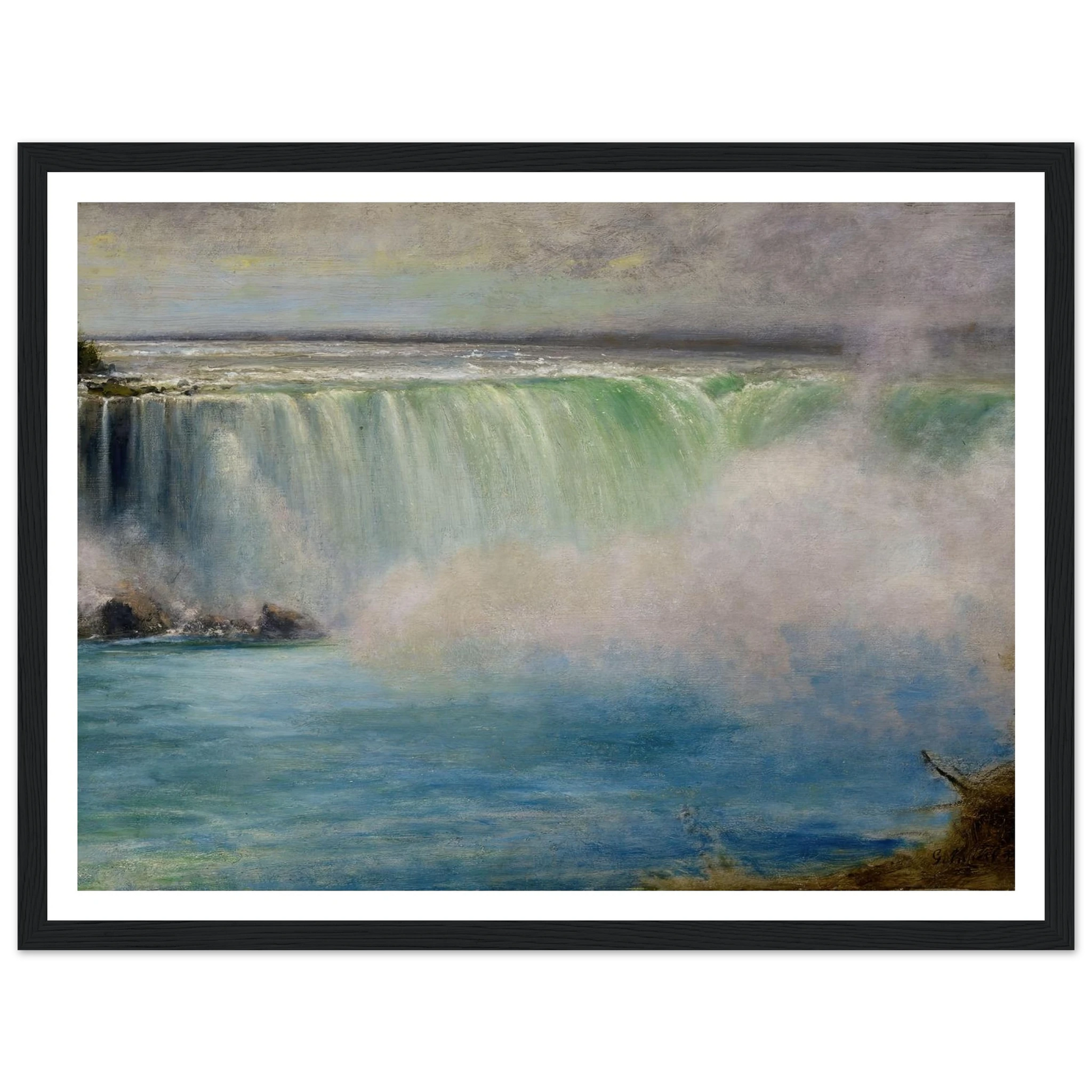 Niagara Falls (1885) Art Print | George Inness - Framed Poster - 30x40 cm / 12x16″ - Black frame