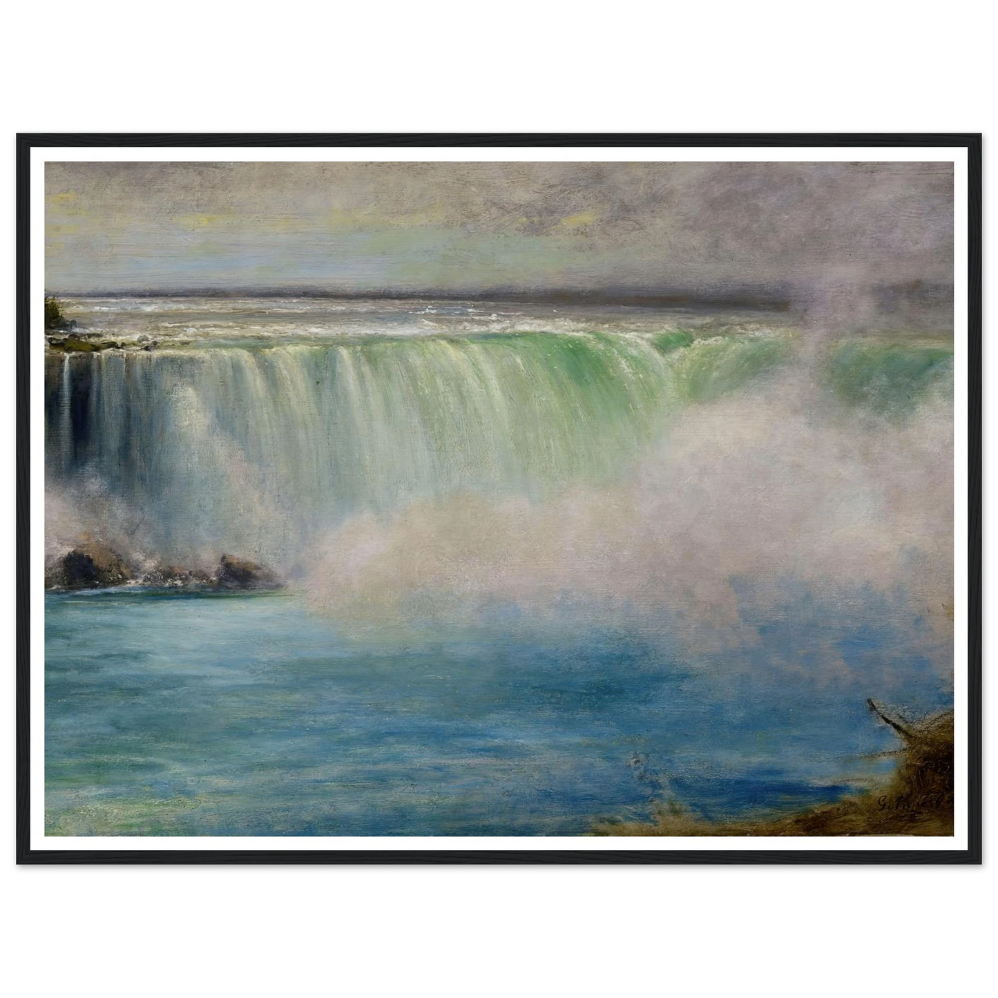Niagara Falls (1885) Art Print | George Inness - Framed Poster - 30x40 cm / 12x16″ - Black frame