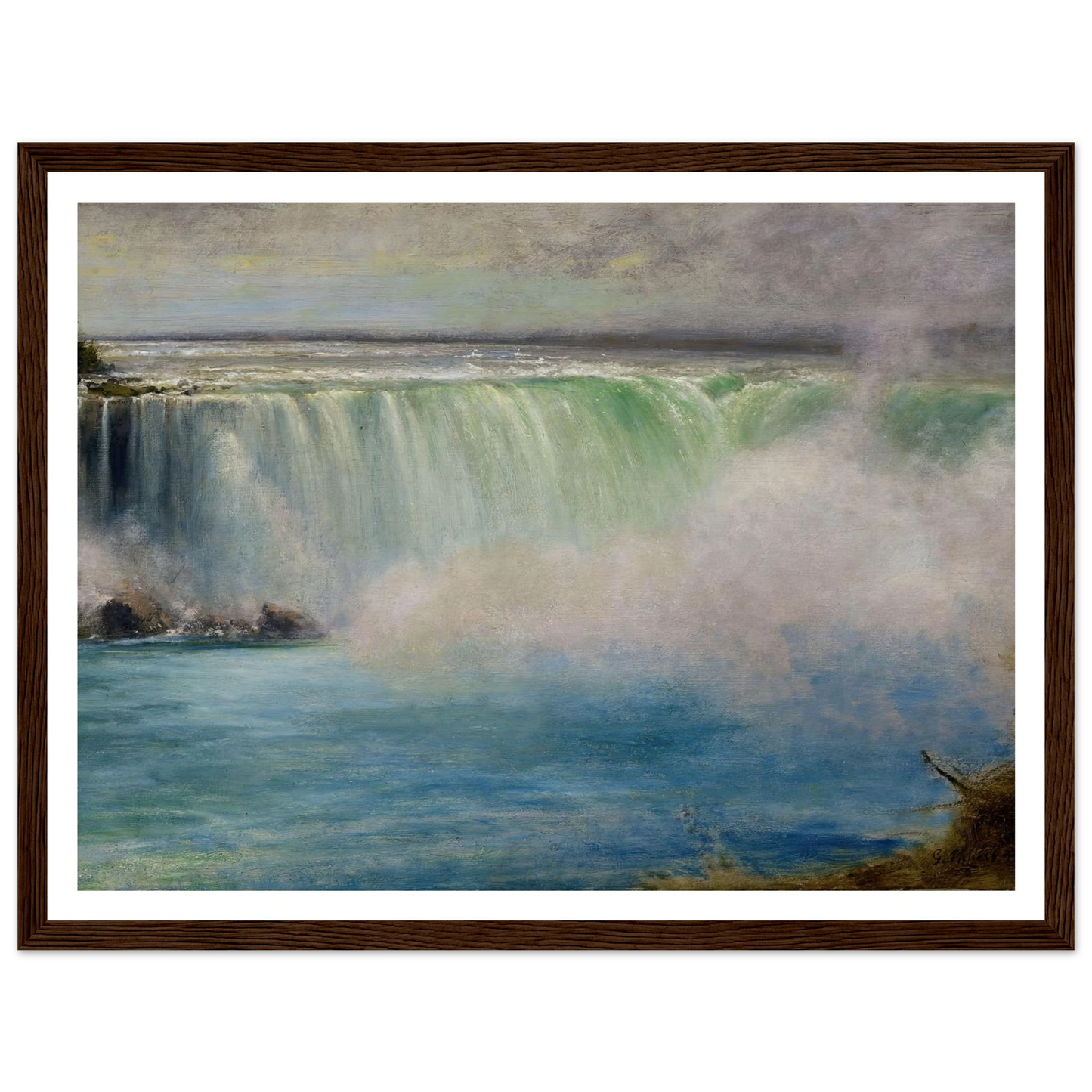 Niagara Falls (1885) Art Print | George Inness - Framed Poster - 30x40 cm / 12x16″ - Black frame