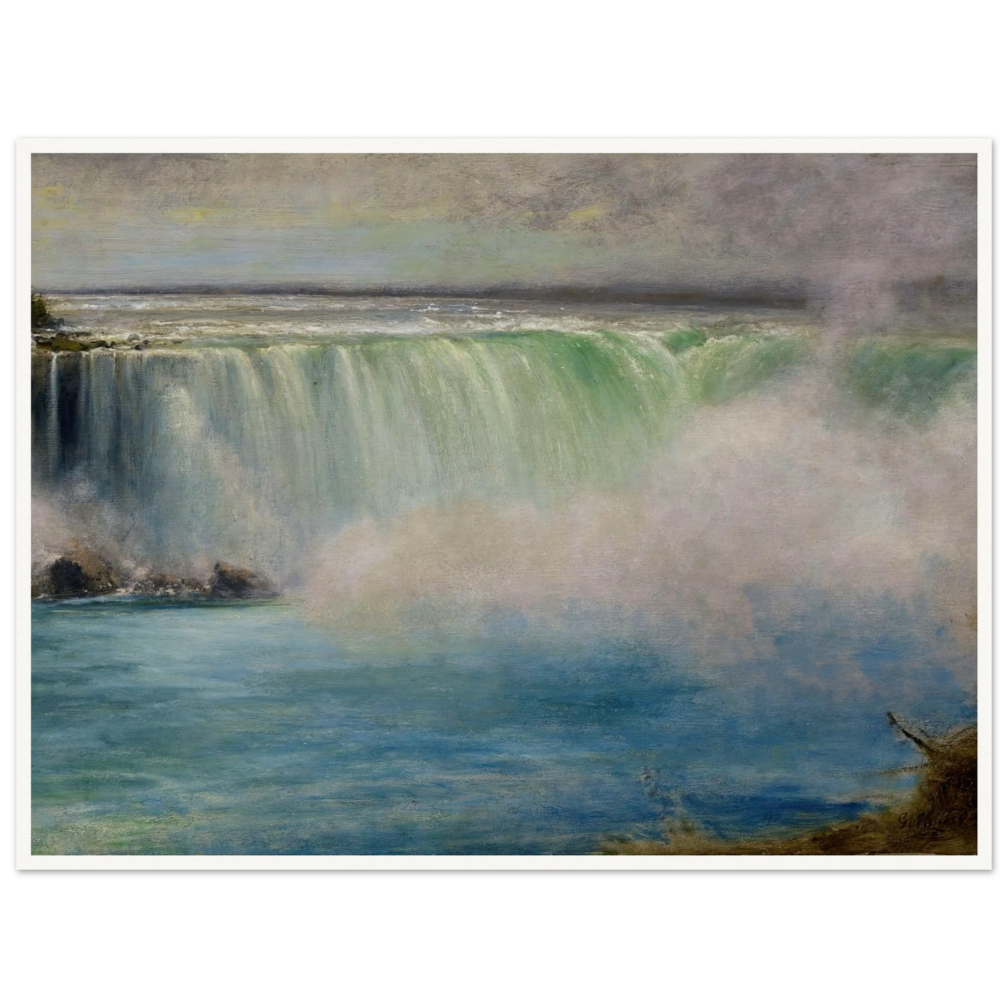 Niagara Falls (1885) Art Print | George Inness - Framed Poster - 30x40 cm / 12x16″ - Black frame