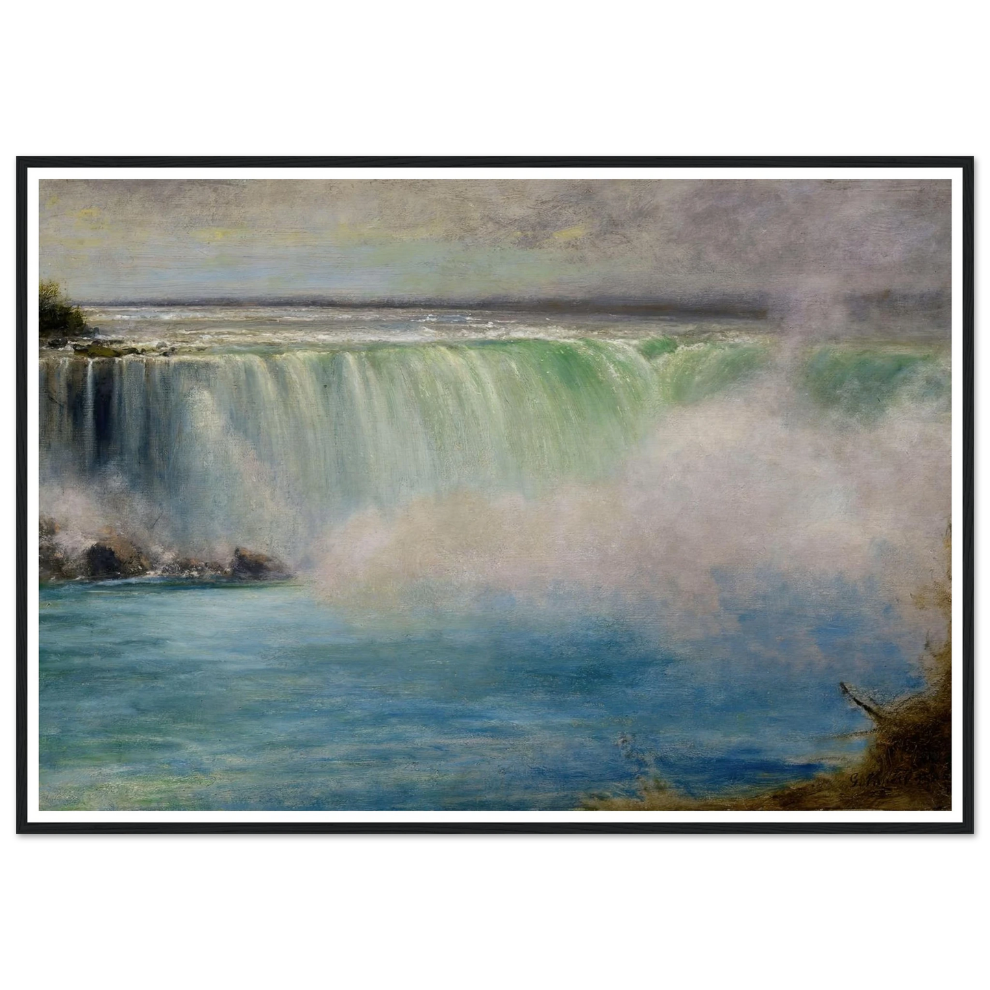 Niagara Falls (1885) Art Print | George Inness - Framed Poster - 30x40 cm / 12x16″ - Black frame